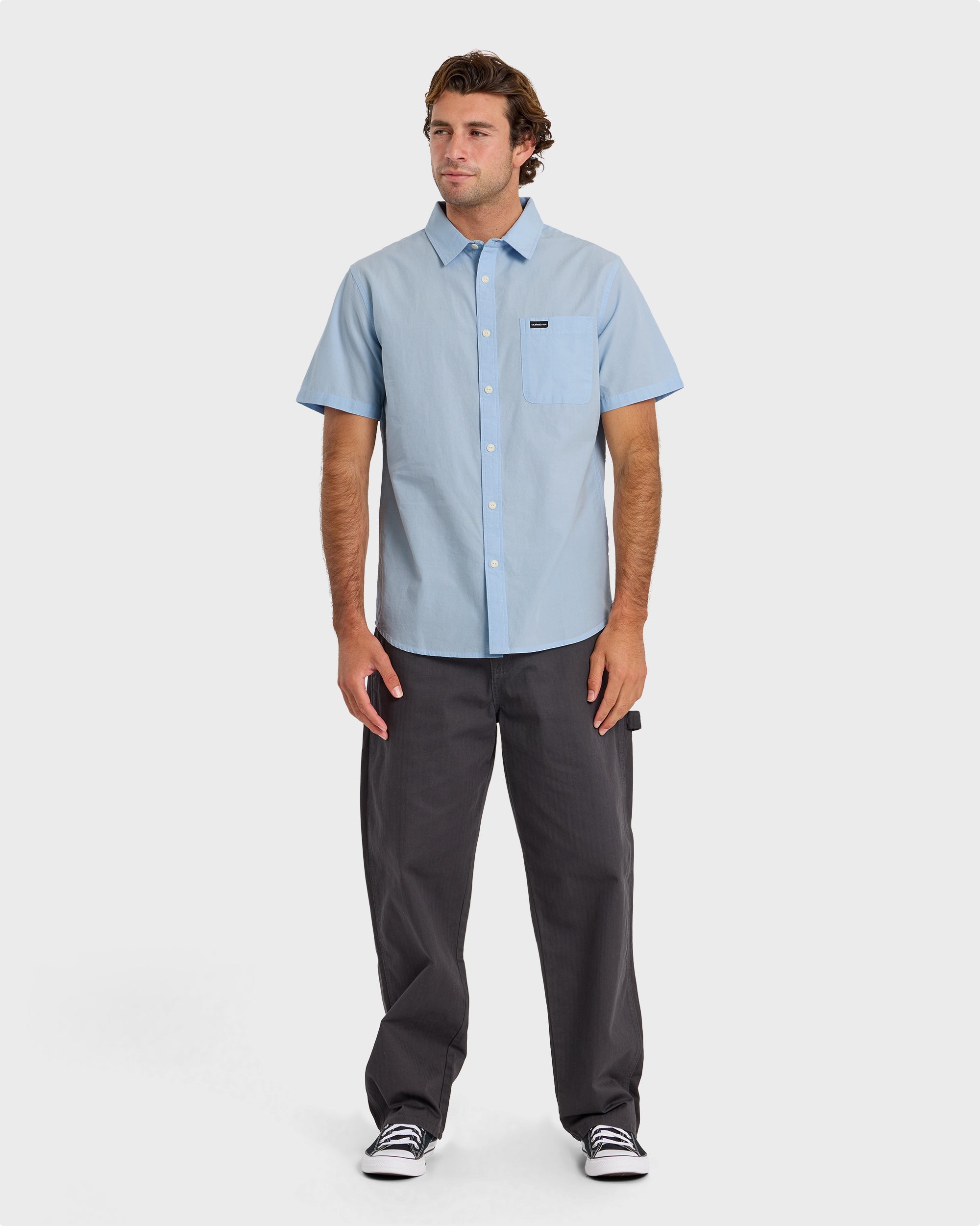 Shore Break Classic Short Sleeve Button-Up Shirt - Skyway - Image 3