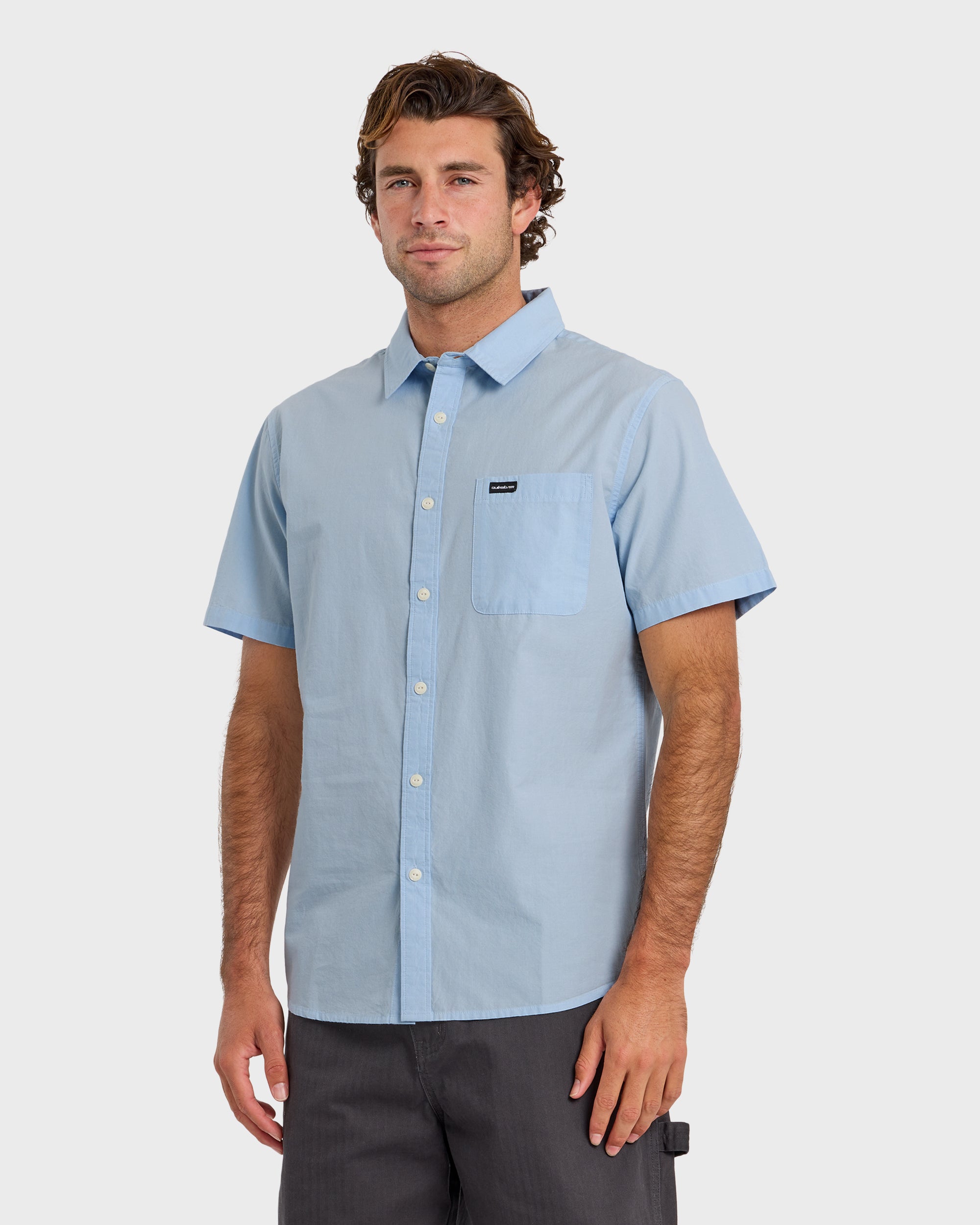 Shore Break Classic Short Sleeve Button-Up Shirt - Skyway - Image 4