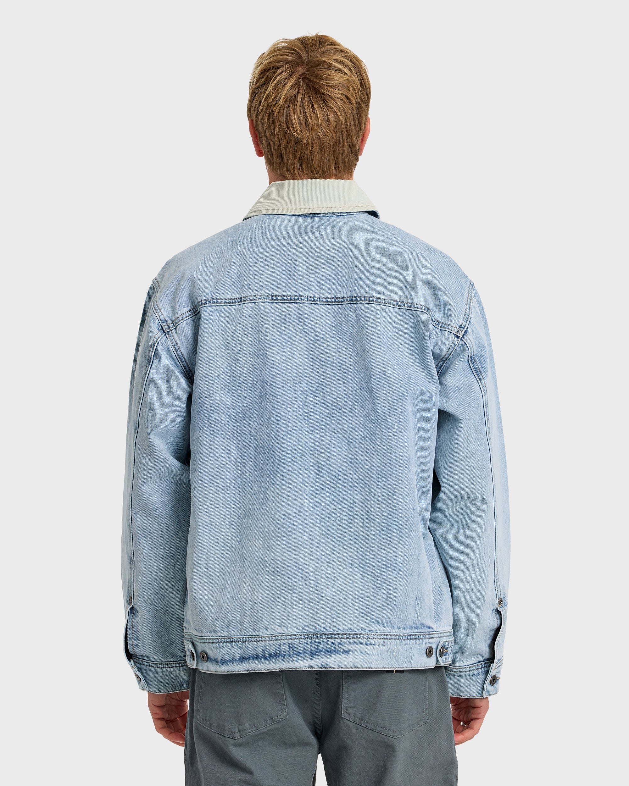 Surf Harrington Denim Jacket - Light Indigo - Image 2