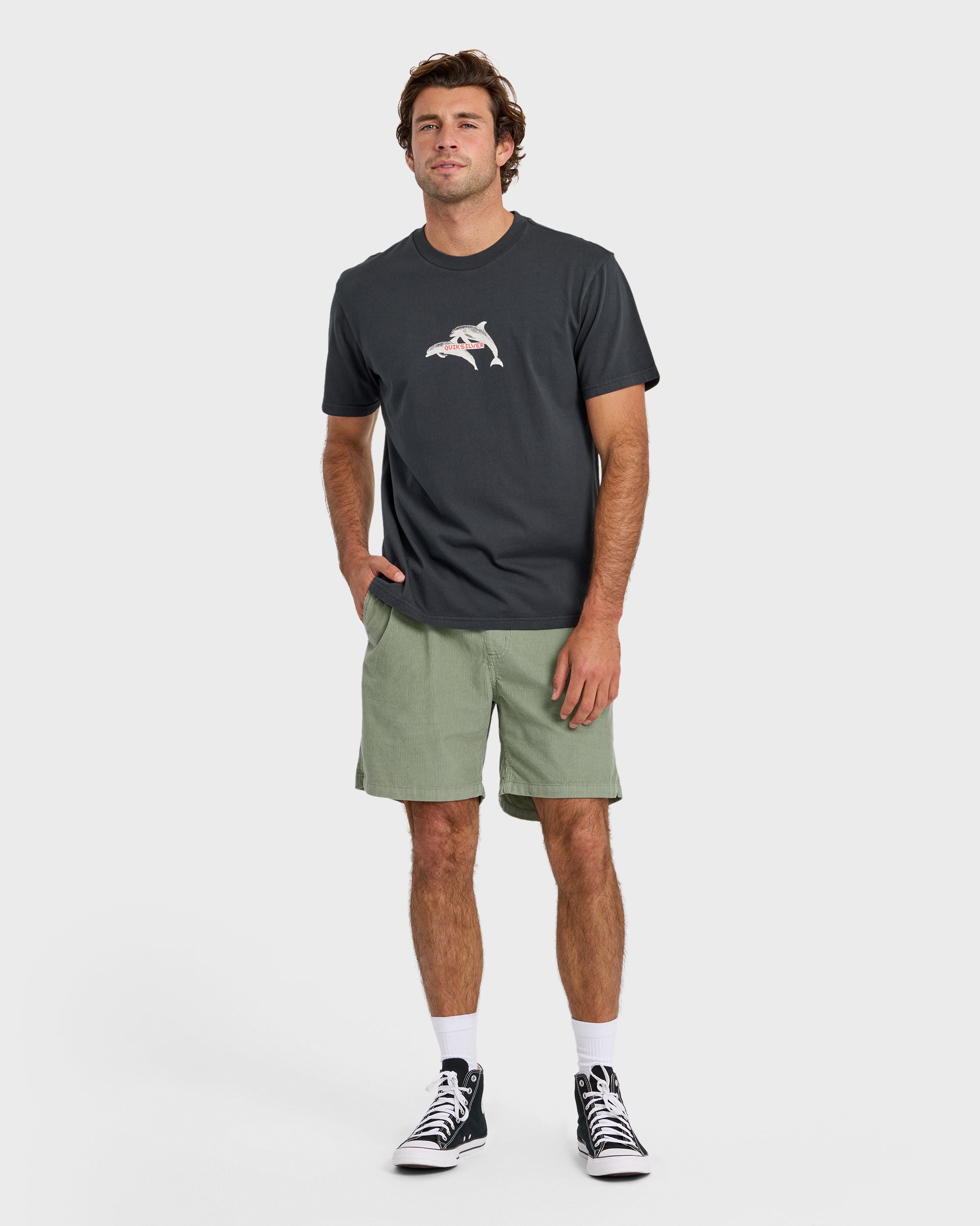 Taxer Cord 18 Elastic Waist Shorts - Lily Pad - Image 3