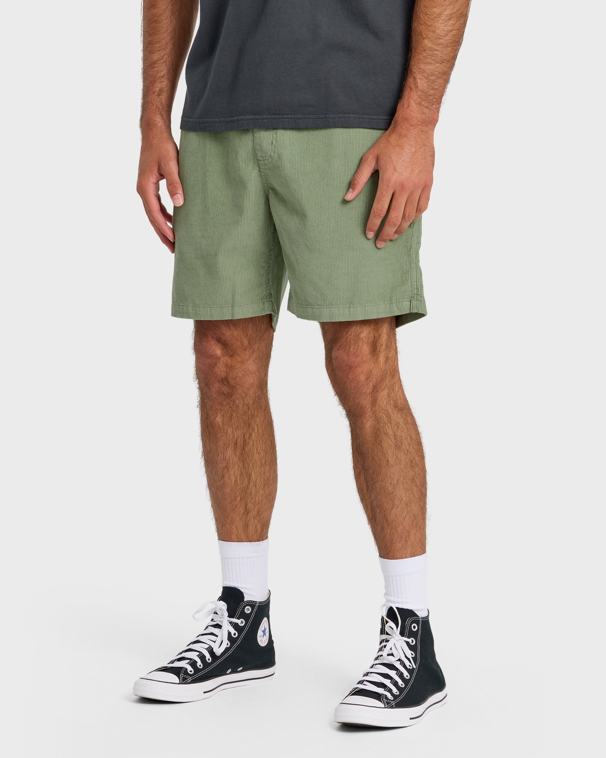 Taxer Cord 18 Elastic Waist Shorts - Lily Pad - Image 4