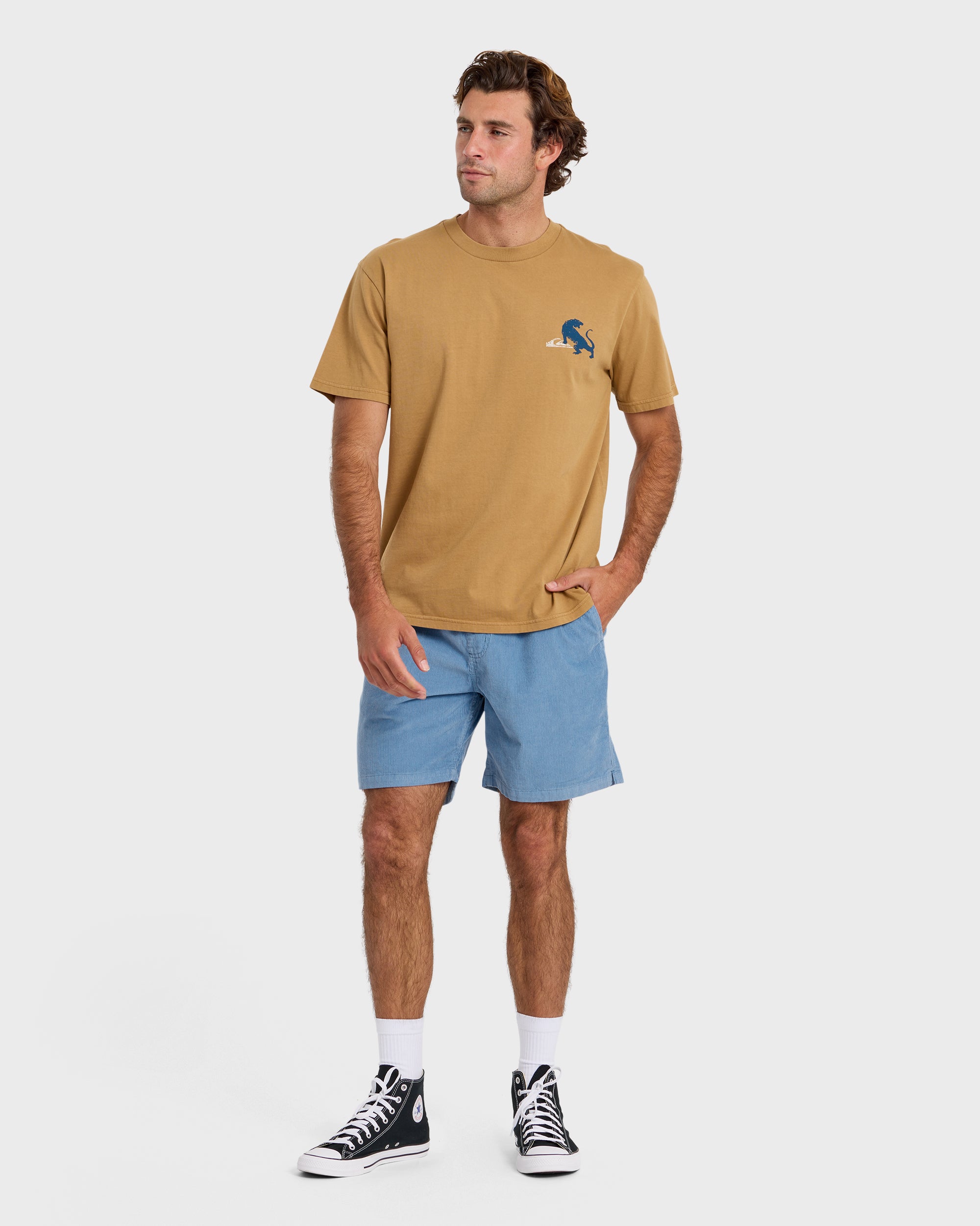 Taxer Cord 18 Elastic Waist Shorts - Riviera - Image 3