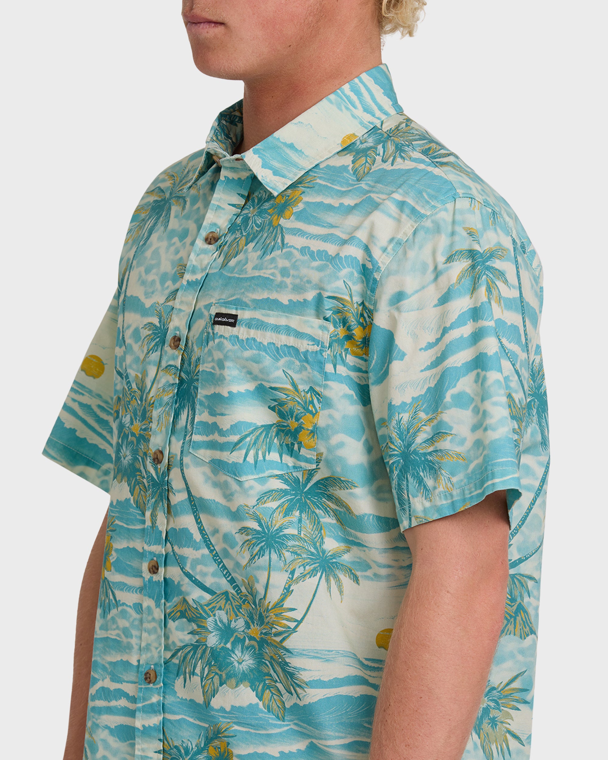 Sundown Stretch Classic Short Sleeve Shirt - Aqua - Image 5