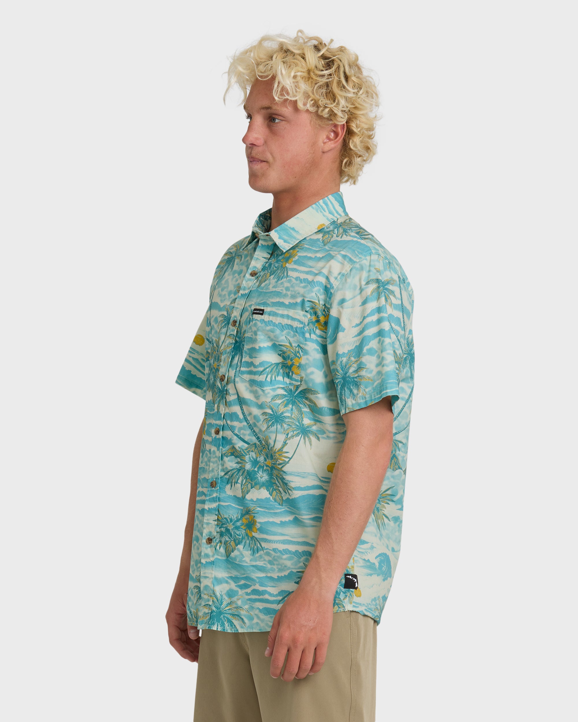 Sundown Stretch Classic Short Sleeve Shirt - Aqua - Image 4
