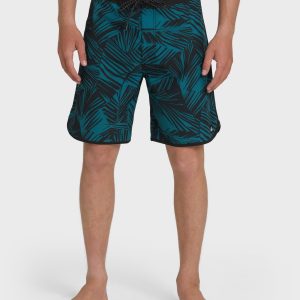 Aruba Palm Scallop 19 Boardshorts - Black