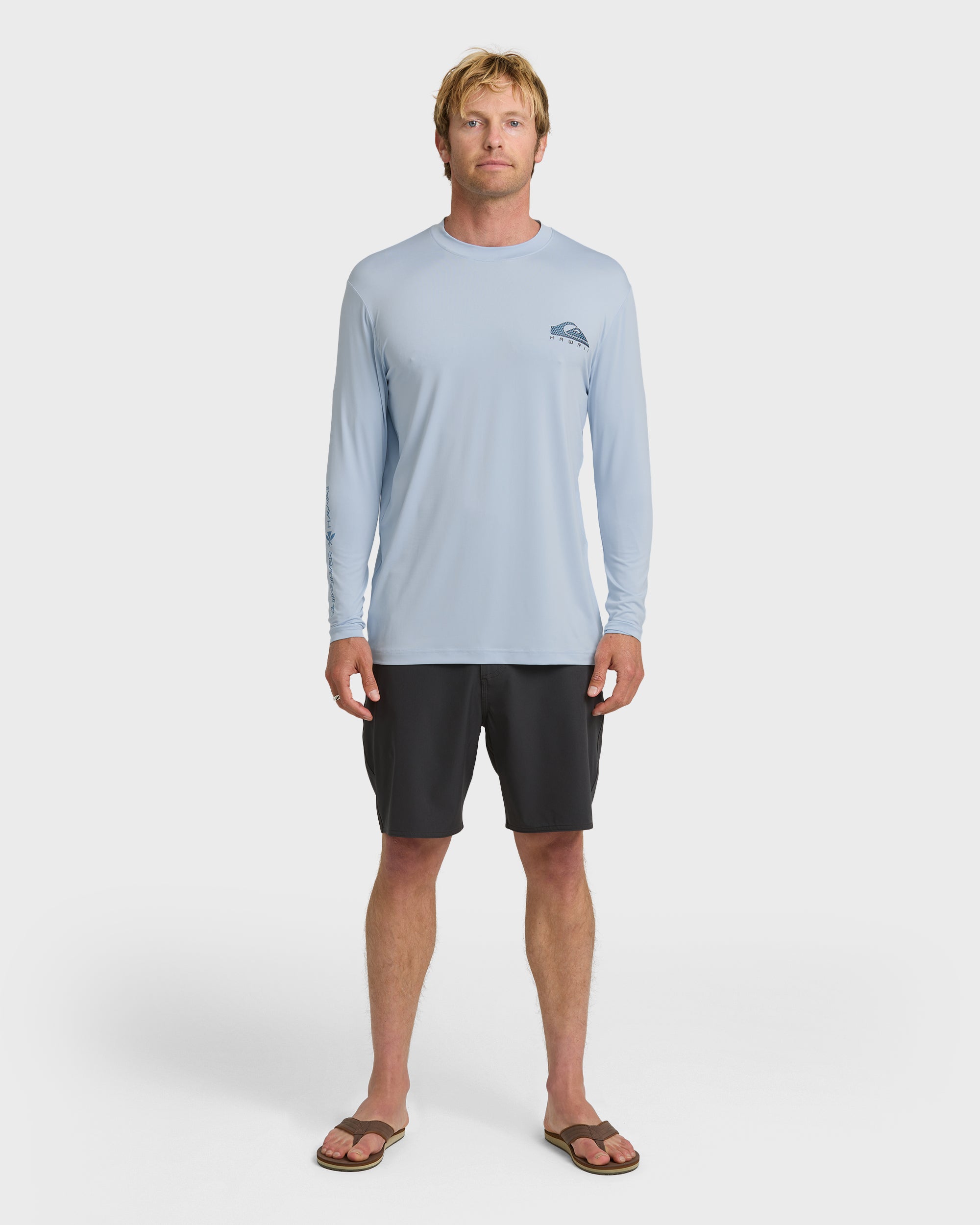 HI Everyday UPF 50 Long Sleeve Surf Shirt - Skyway - Image 3