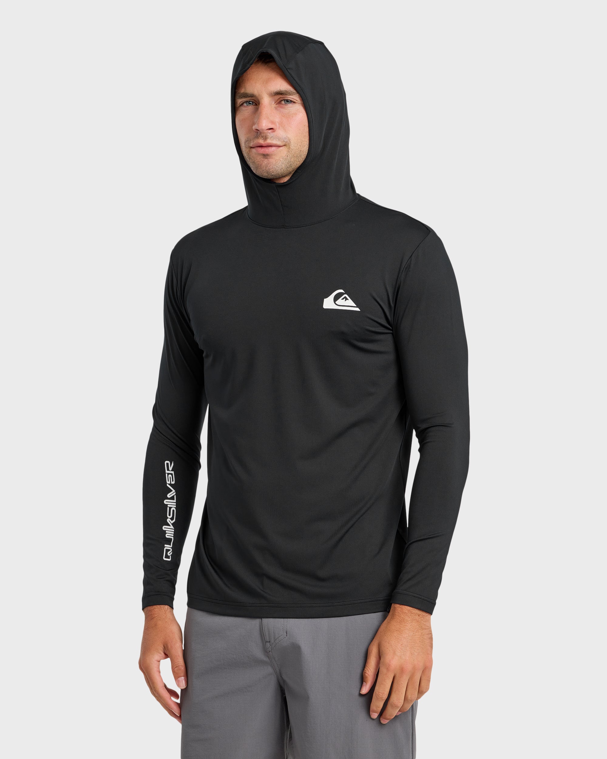 Everyday Hooded UPF 50 Long Sleeve Surf Shirt - Black - Image 7