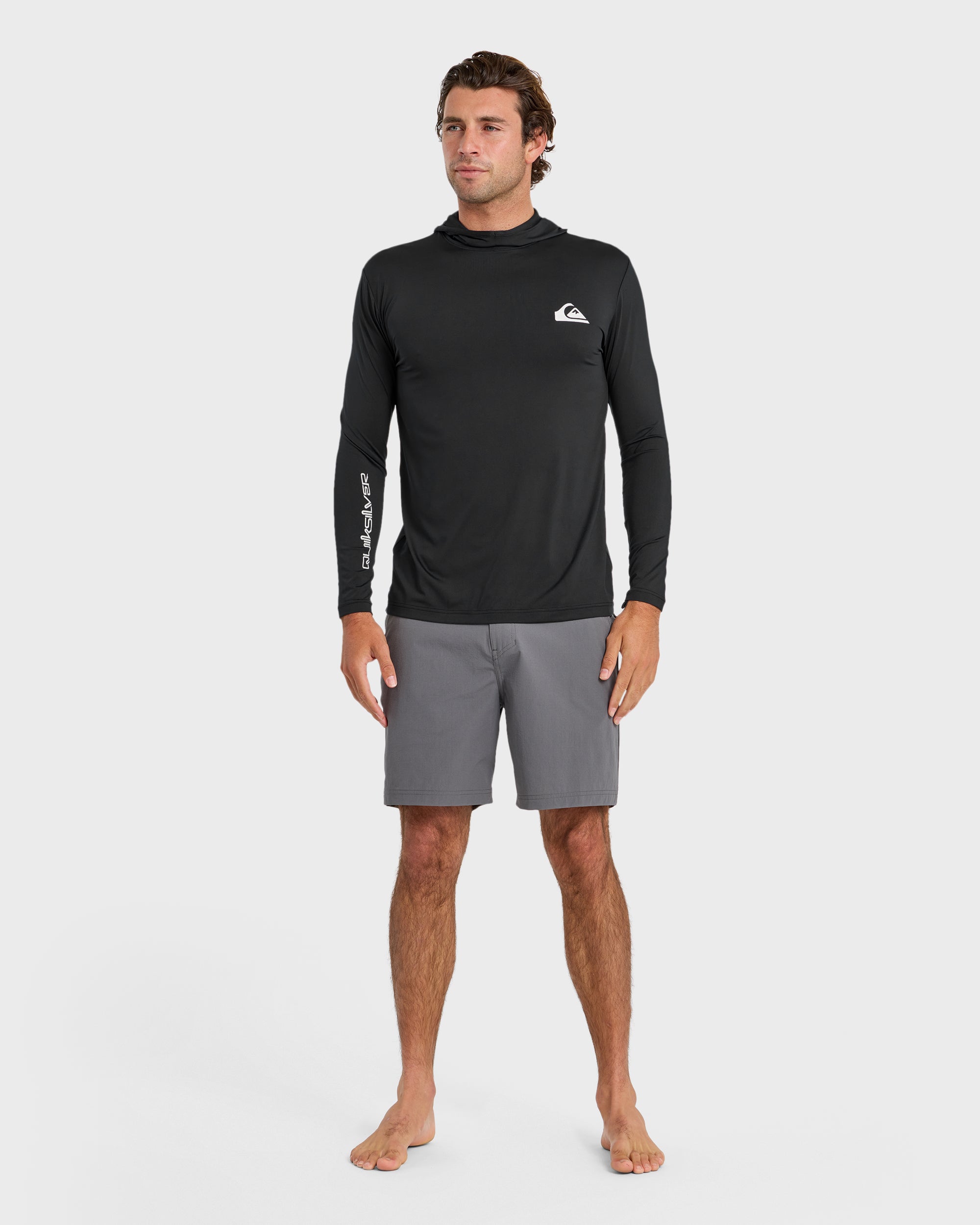 Everyday Hooded UPF 50 Long Sleeve Surf Shirt - Black - Image 3