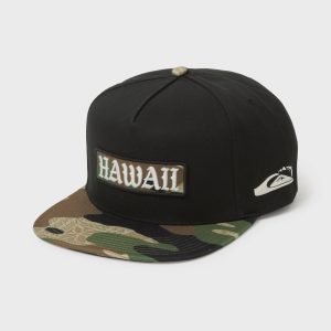 Hi Mana 5-Panel Cotton Twill Snapback Hat - Black