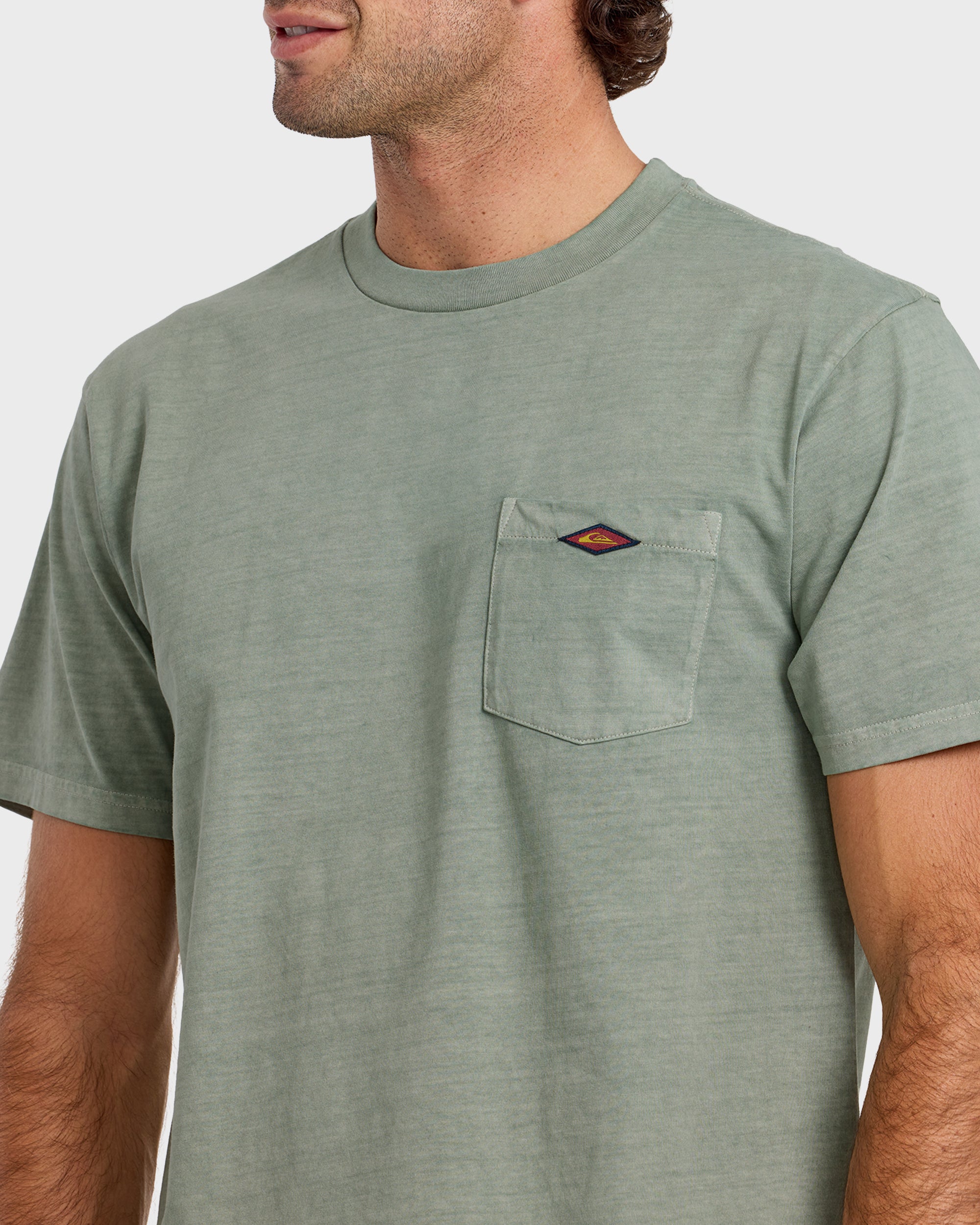 Saltwater Pigment-Dyed Short Sleeve Pocket Tee - Lily Pad - Image 5