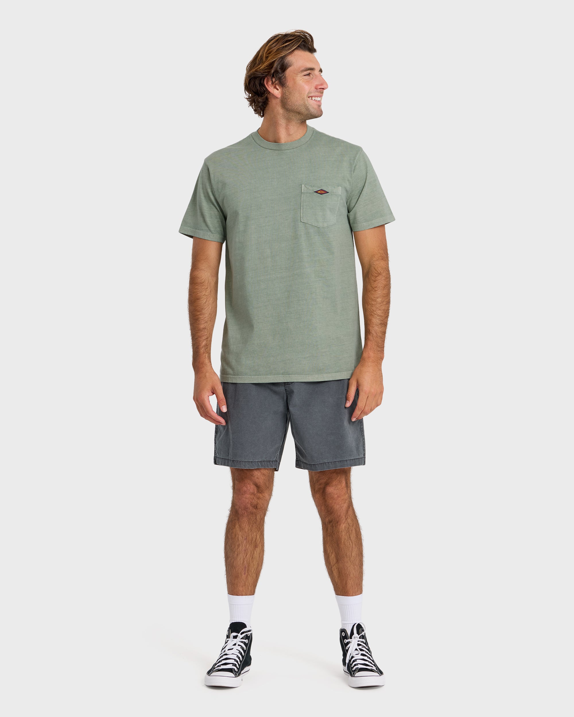 Saltwater Pigment-Dyed Short Sleeve Pocket Tee - Lily Pad - Image 3