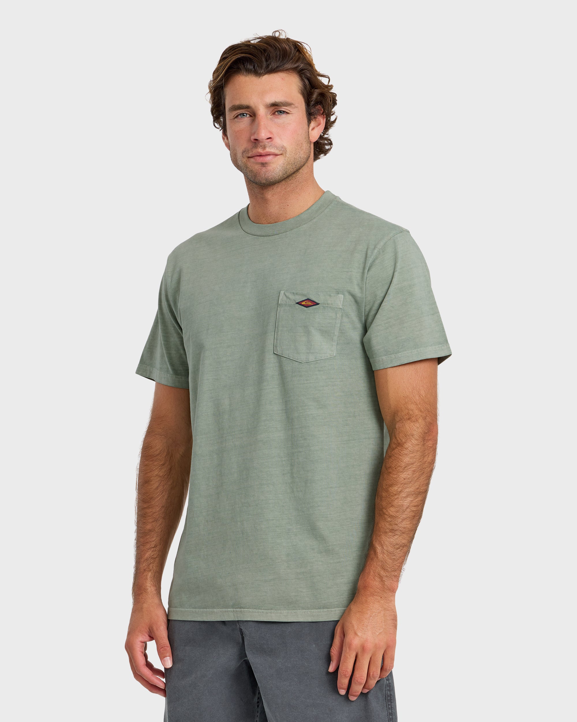 Saltwater Pigment-Dyed Short Sleeve Pocket Tee - Lily Pad - Image 4