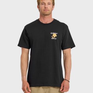 HI Floral Script Short Sleeve T-Shirt - Black
