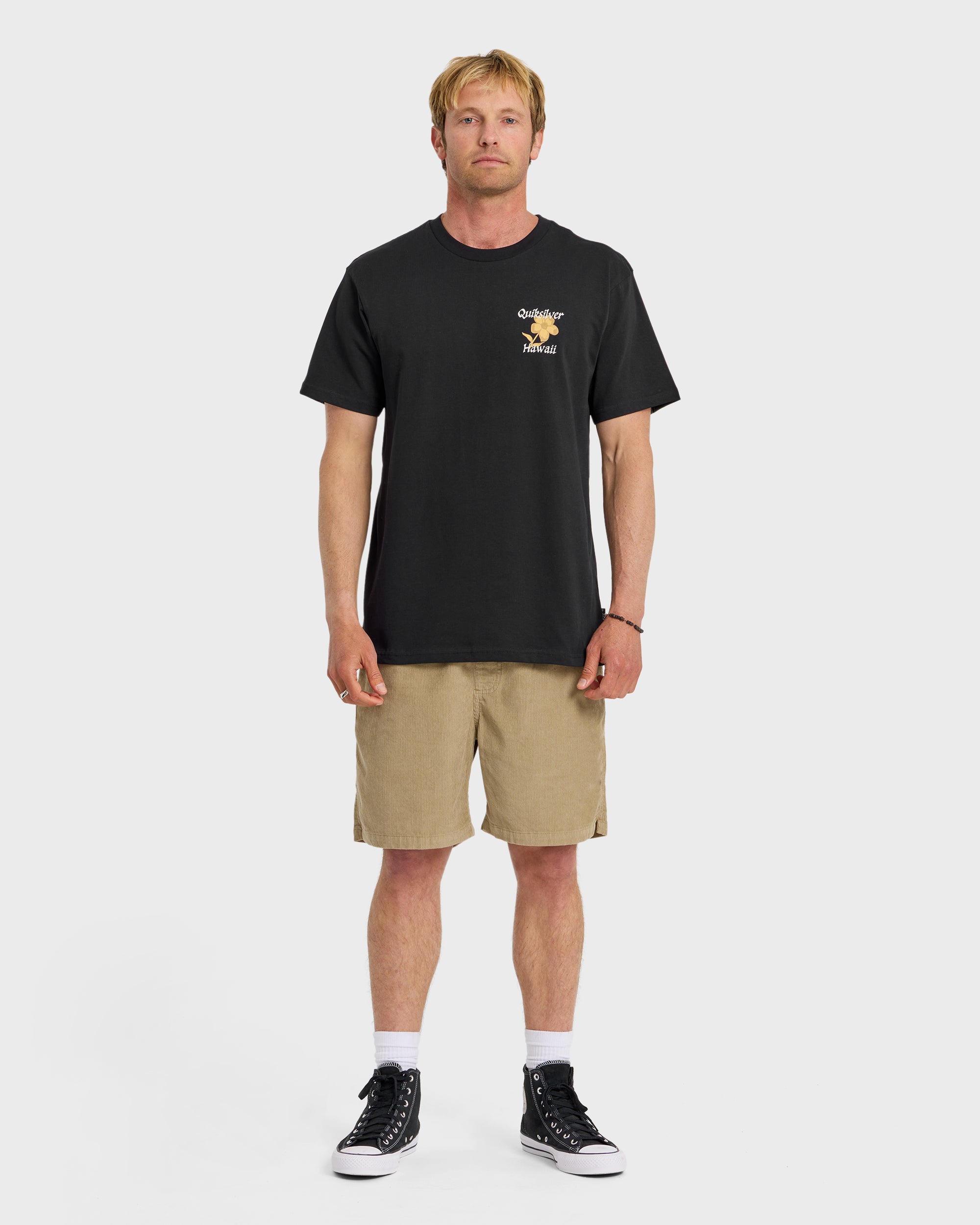 HI Floral Script Short Sleeve T-Shirt - Black - Image 3
