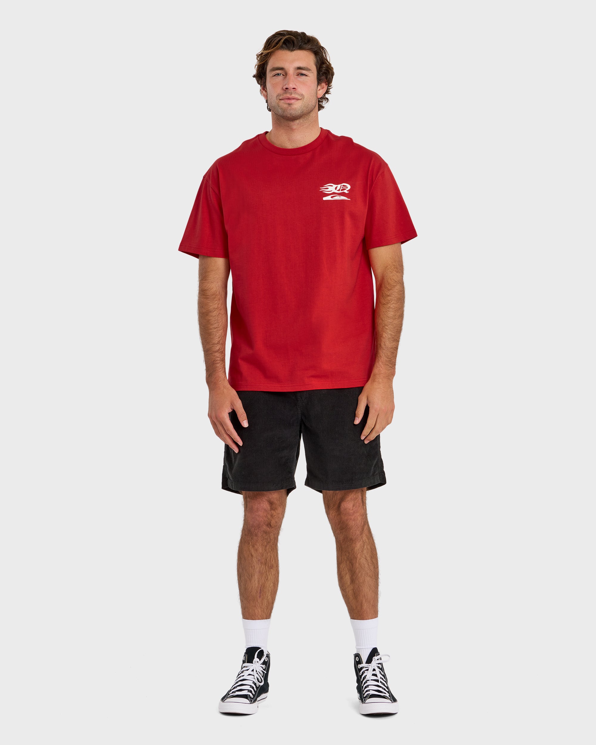Stacked Mercury Oversized Heavyweight Short Sleeve T-Shirt - Salsa - Image 5