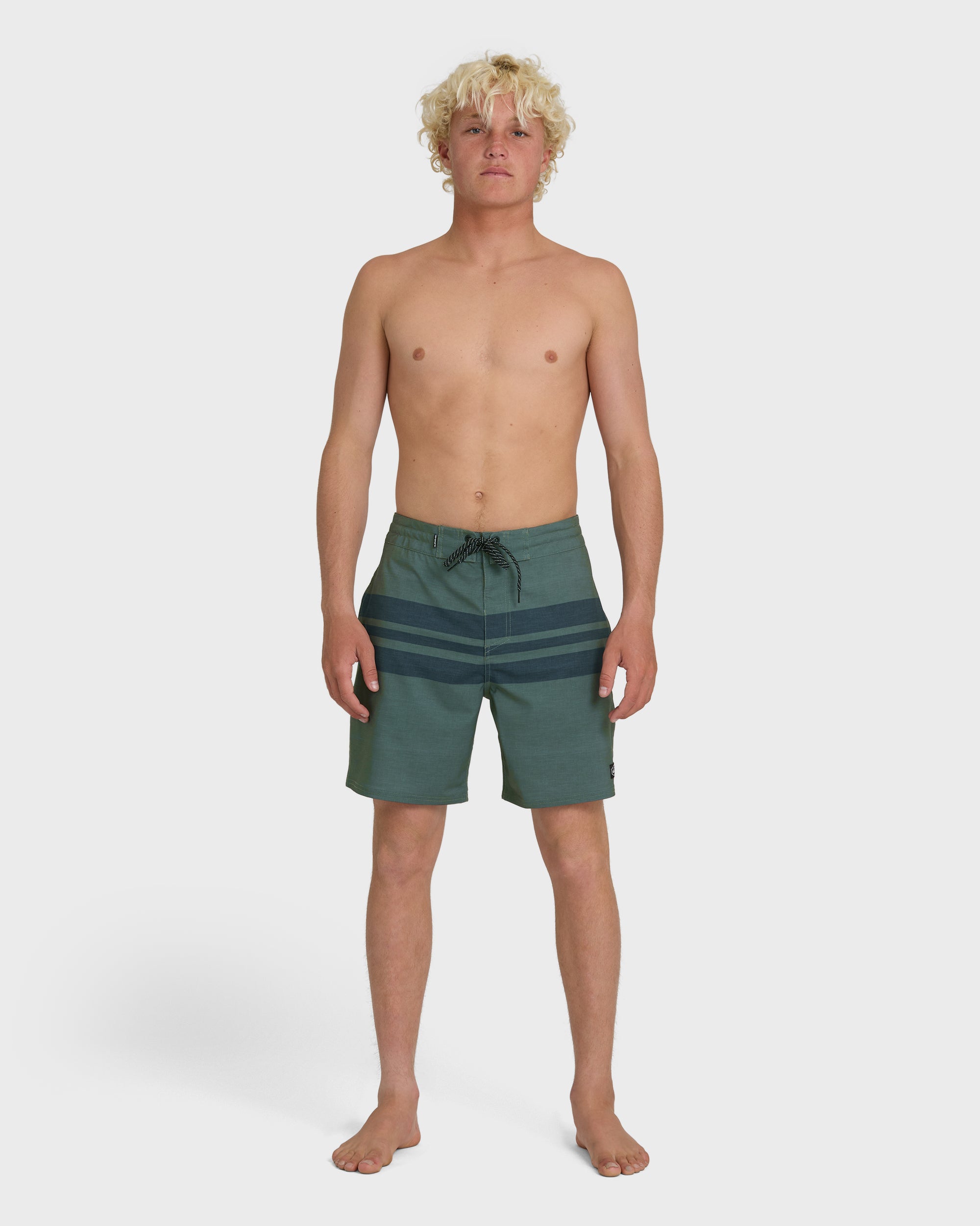 Surfsilk Street Trunk Stripe 18 Boardshorts - Grape Leaf - Image 3