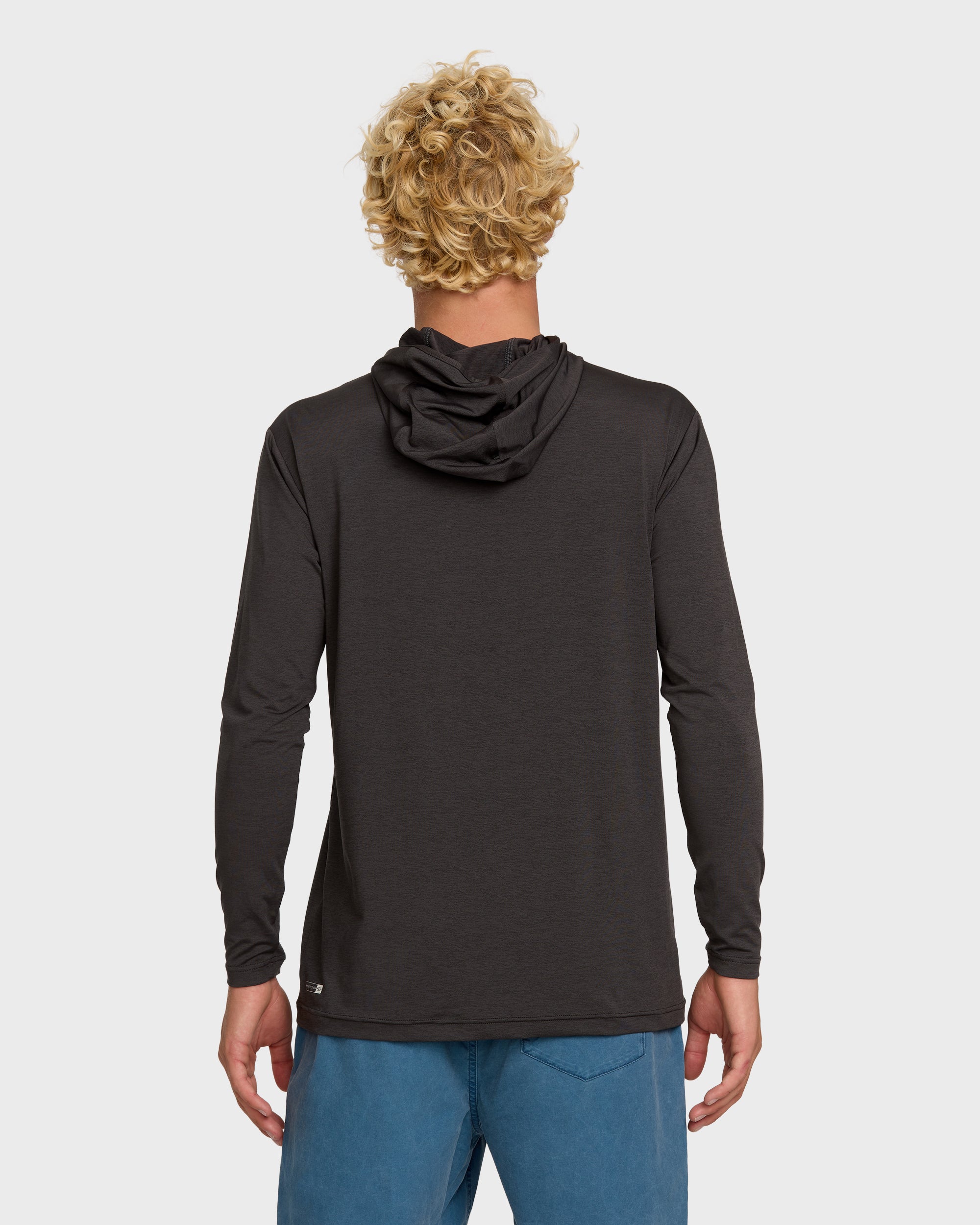 DNA Logo Surf Hood Long Sleeve Surf Tee - Phantom Heather - Image 2