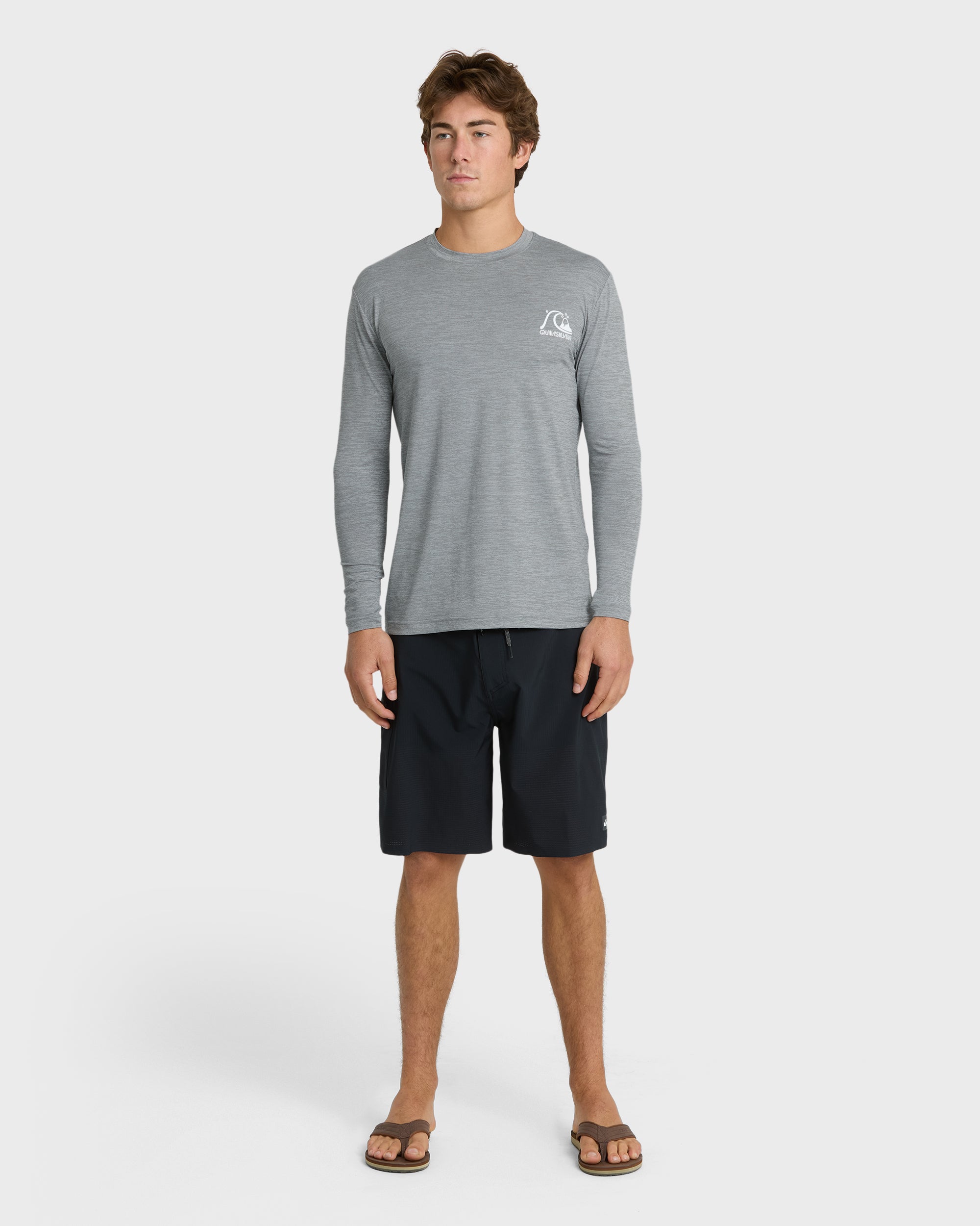 DNA Logo Surf Long Sleeve Surf Tee - Smoked Gray Heather - Image 3