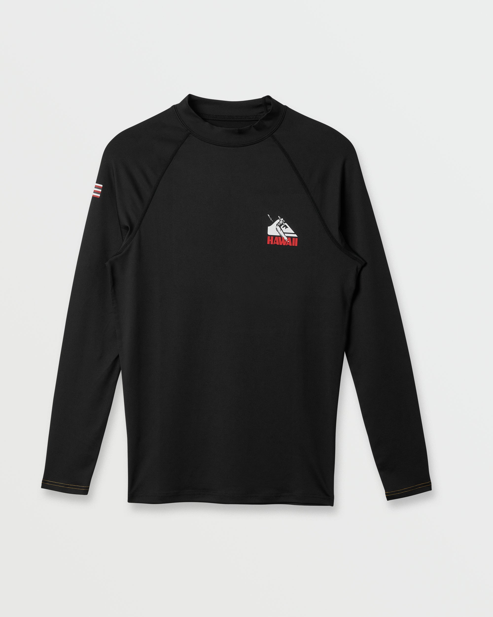 Hawaii UPF 50 Long Sleeve Surf Tee - Black