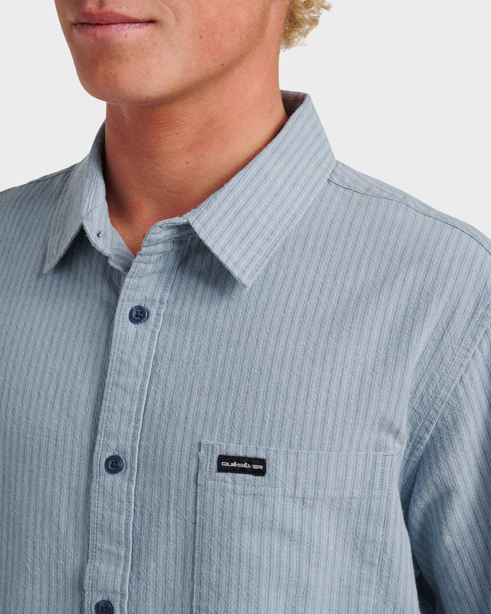 Oxford Stripe Classic Short Sleeve Shirt - Ashley Blue - Image 4
