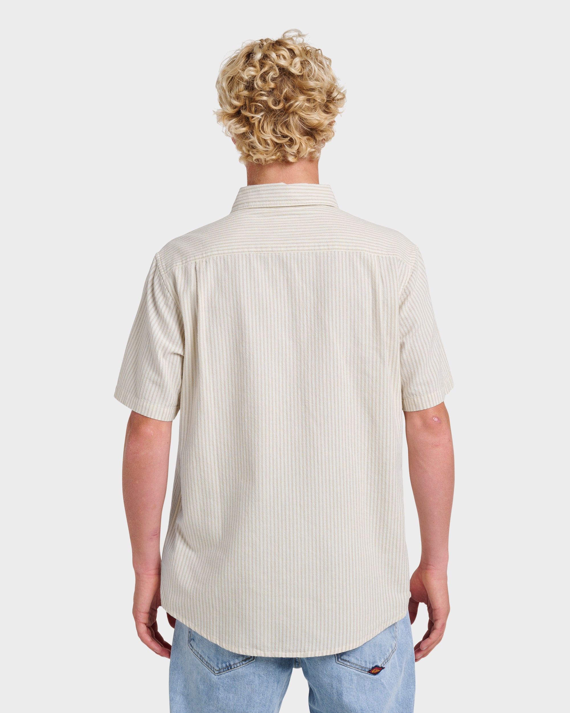 Oxford Stripe Classic Short Sleeve Shirt - Moonstruck - Image 2