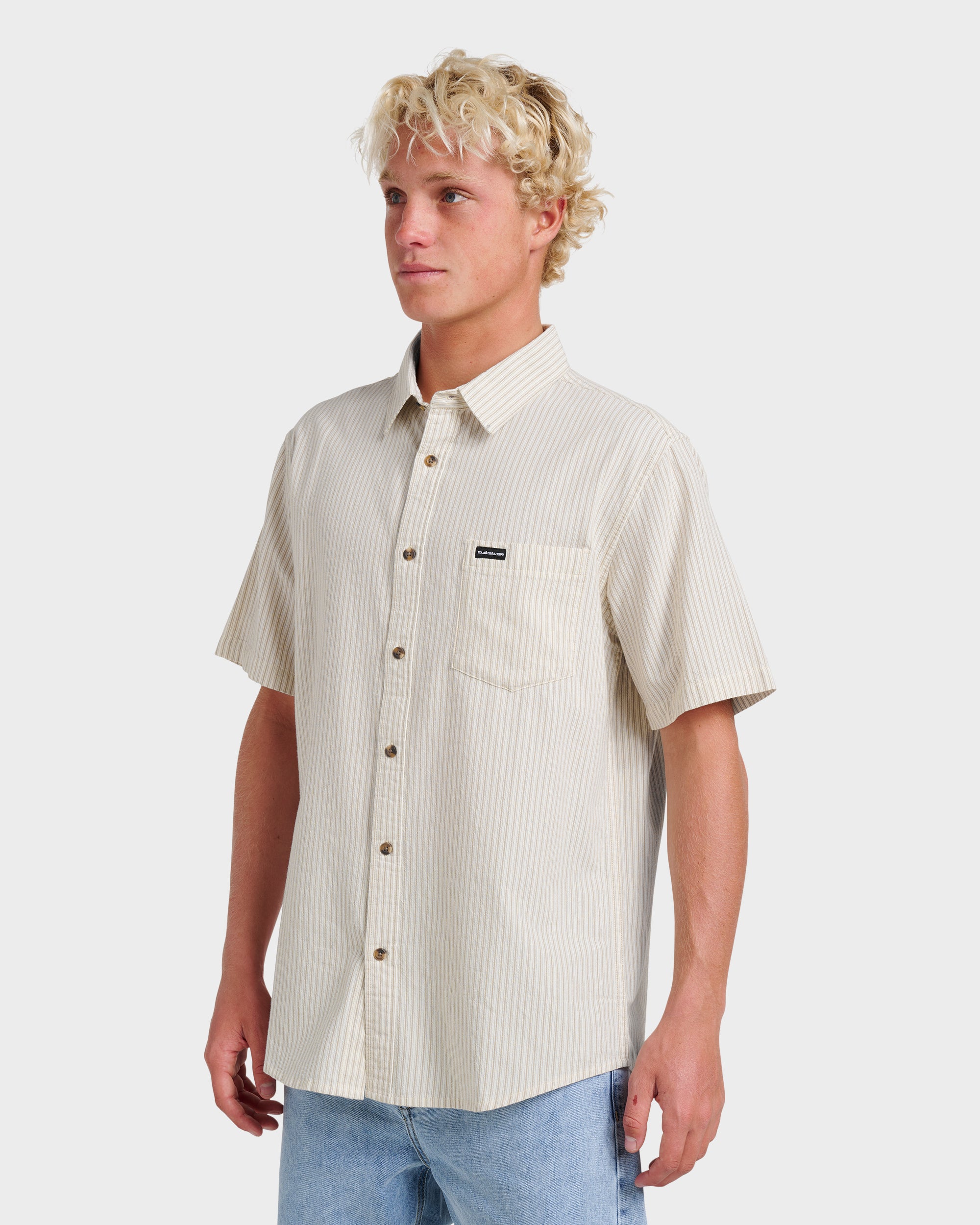 Oxford Stripe Classic Short Sleeve Shirt - Moonstruck - Image 3