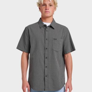 Oxford Stripe Classic Short Sleeve Shirt - Phantom