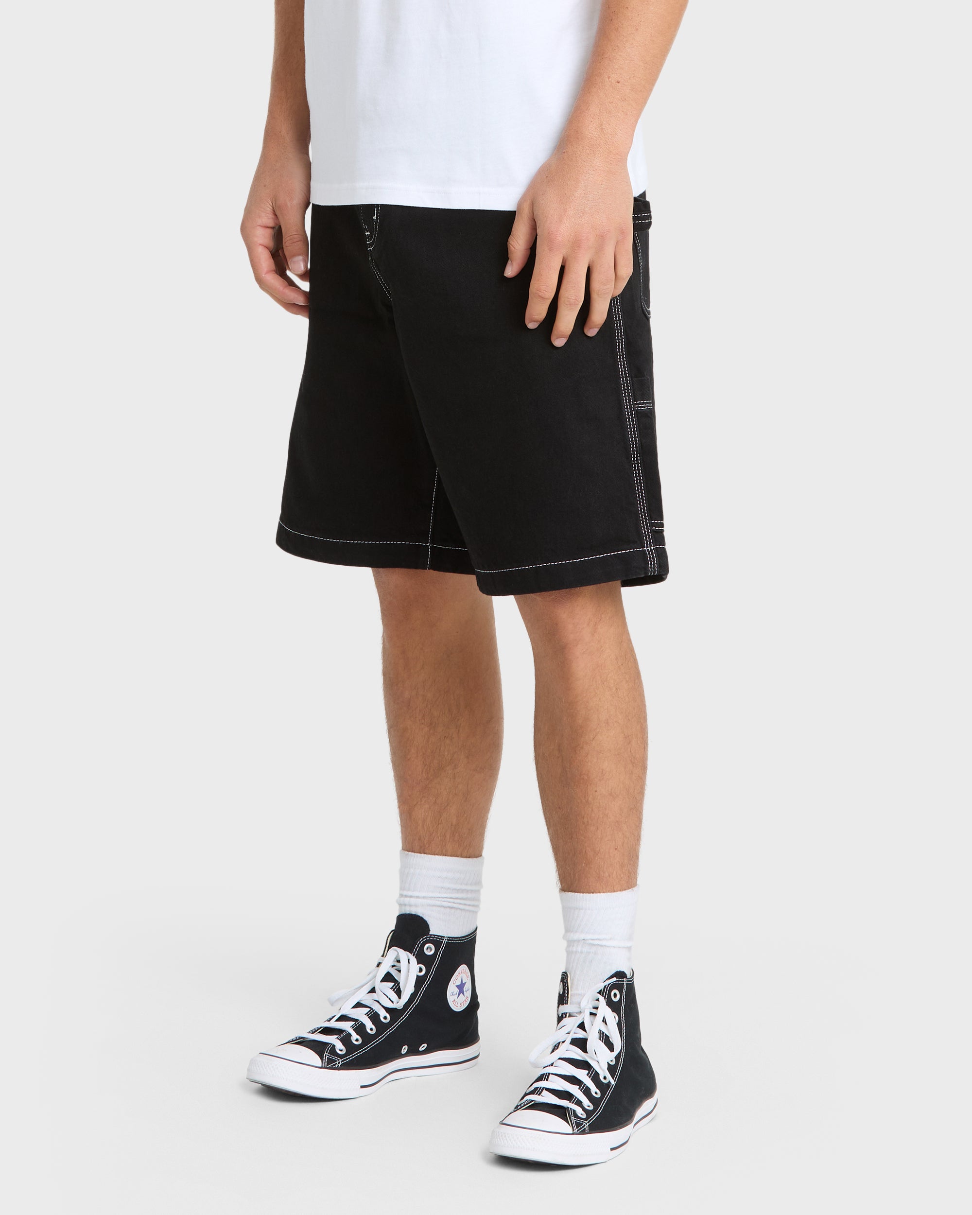 Mercury Carpenter Denim Short - Black - Image 4