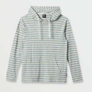 Slub Stripe Hooded Top - Off White