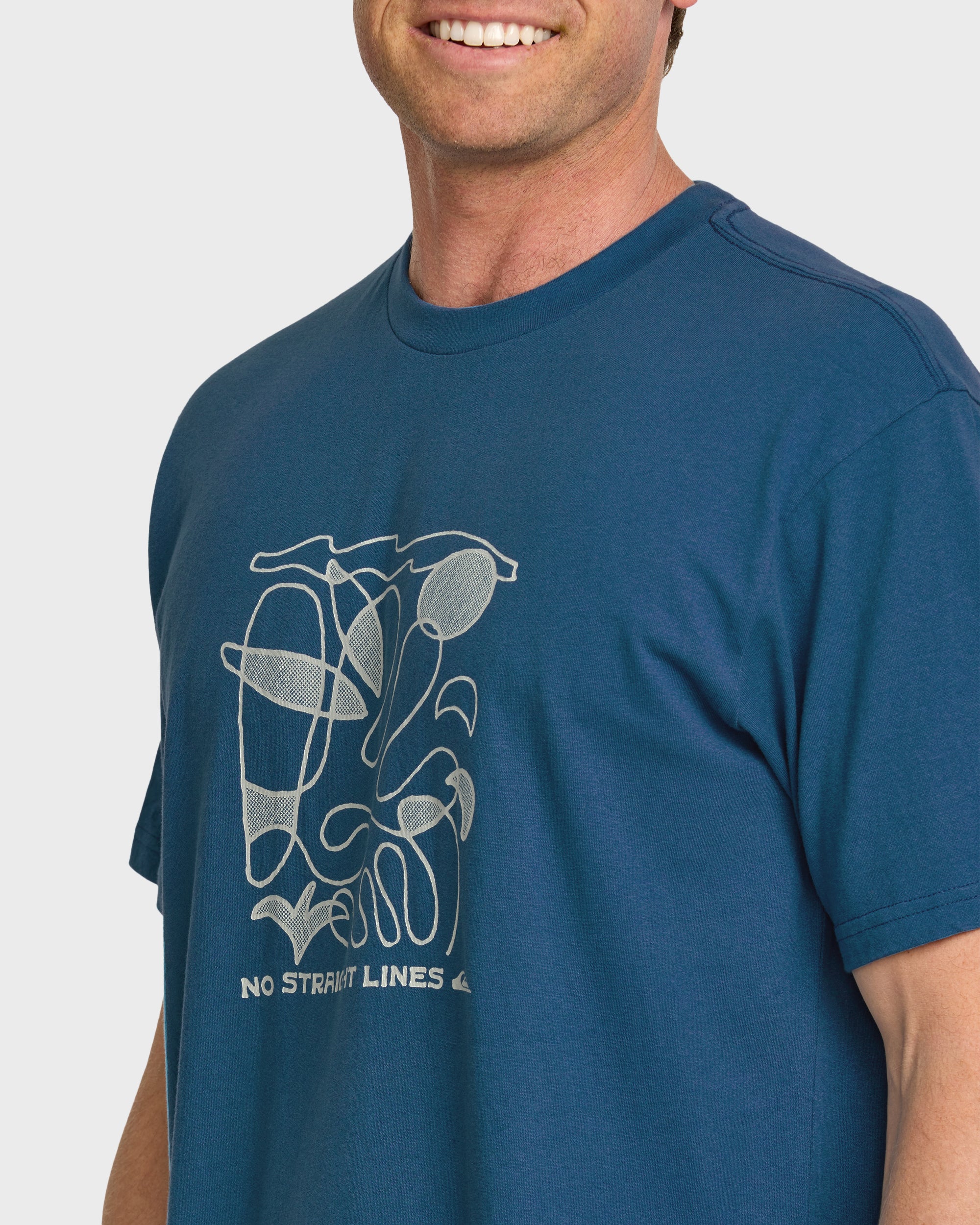 No Straight Lines Stw T-Shirt - Blue Steel - Image 5