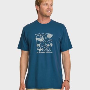 No Straight Lines Stw T-Shirt - Blue Steel