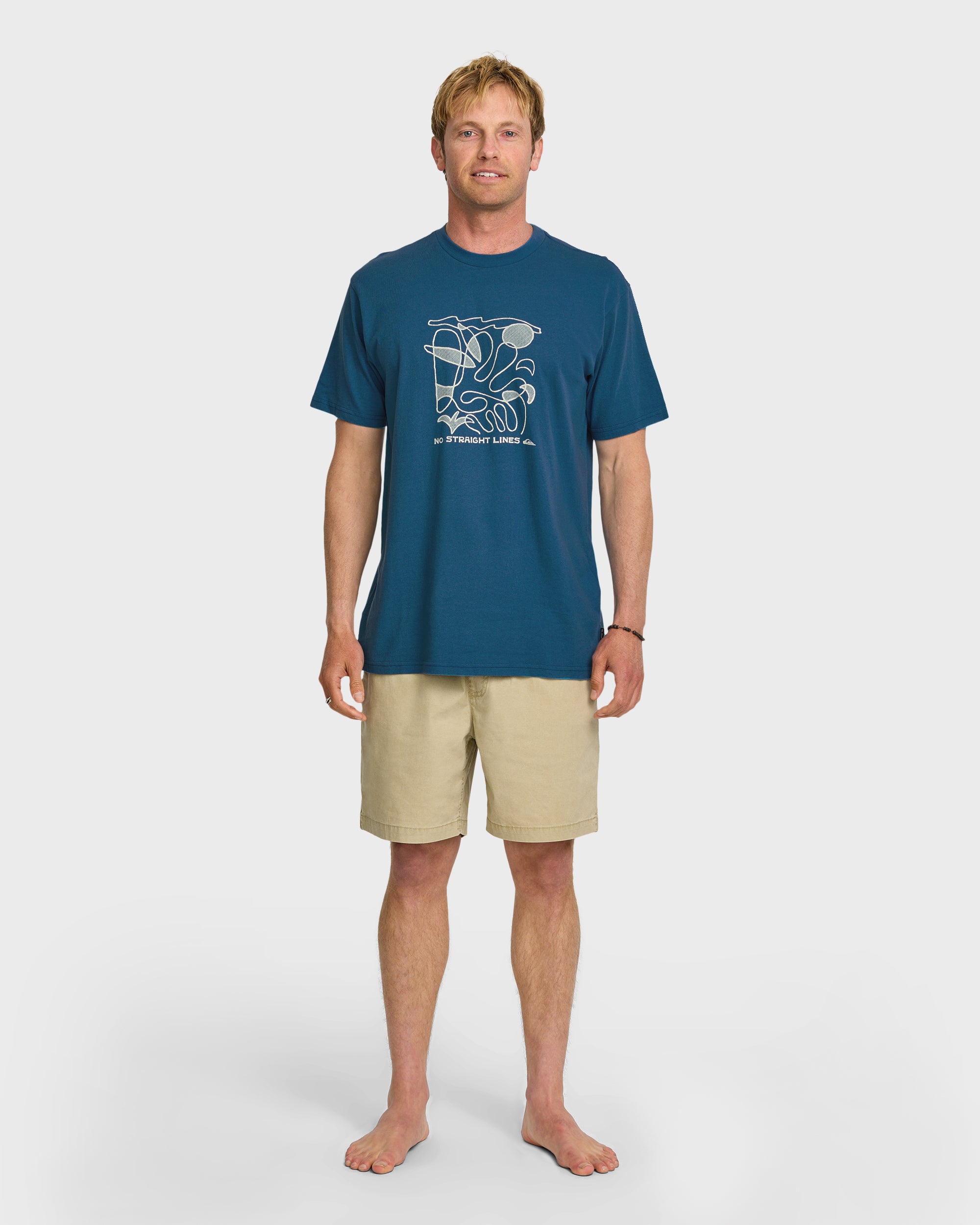 No Straight Lines Stw T-Shirt - Blue Steel - Image 3