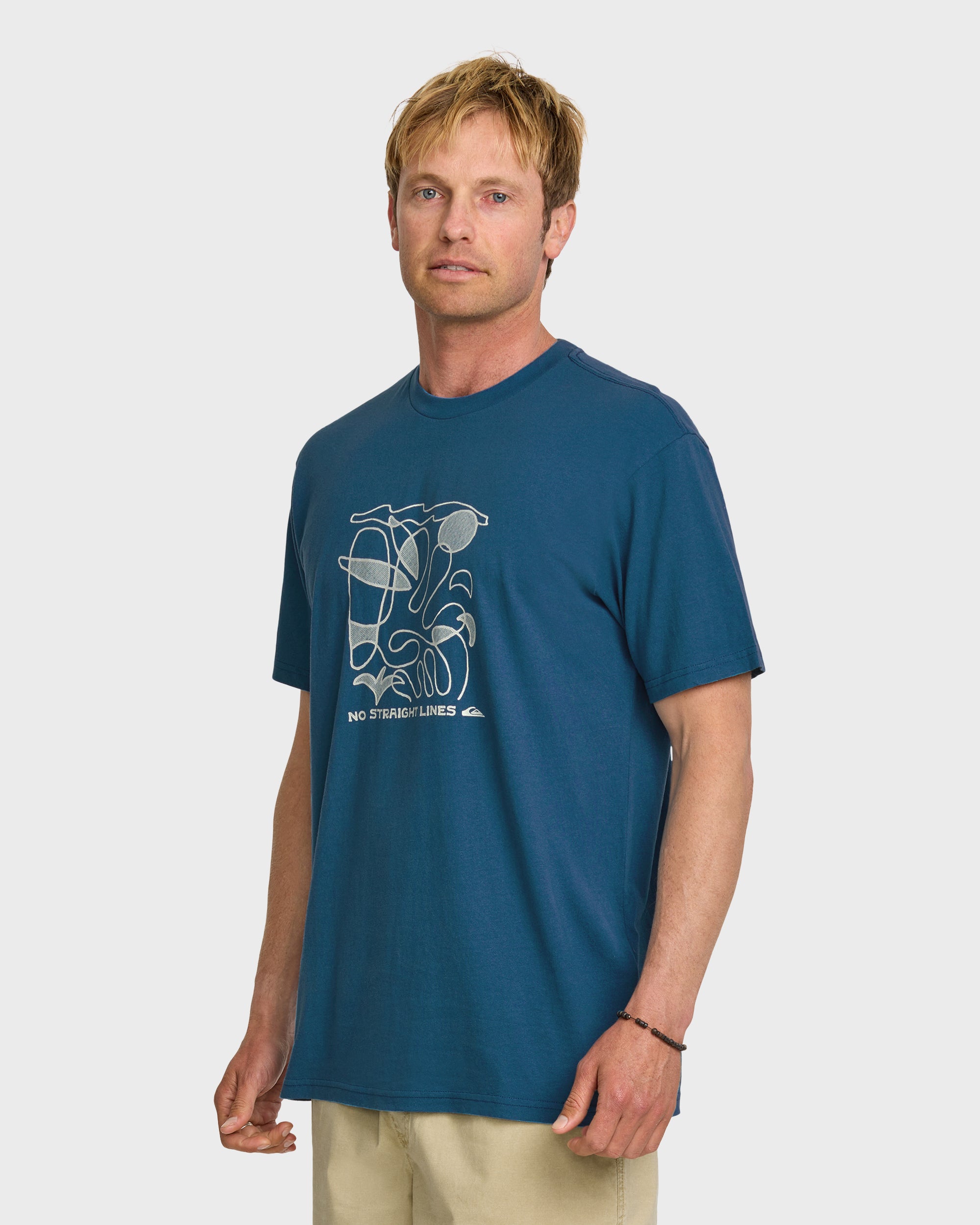 No Straight Lines Stw T-Shirt - Blue Steel - Image 4