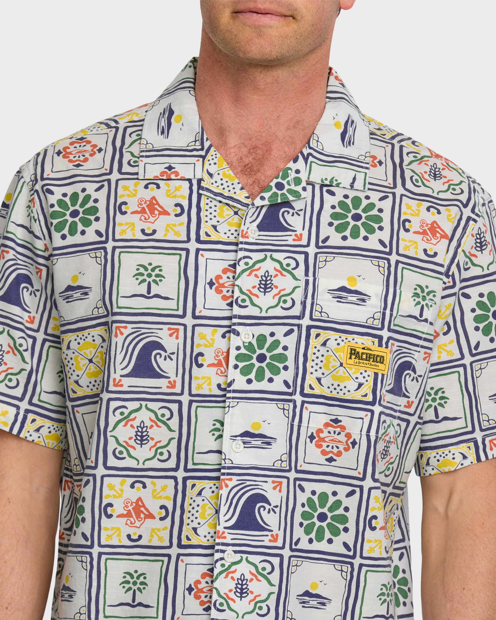 Quiksilver x Pacifico Baja Casual Short Sleeve Shirt - Off White - Image 8