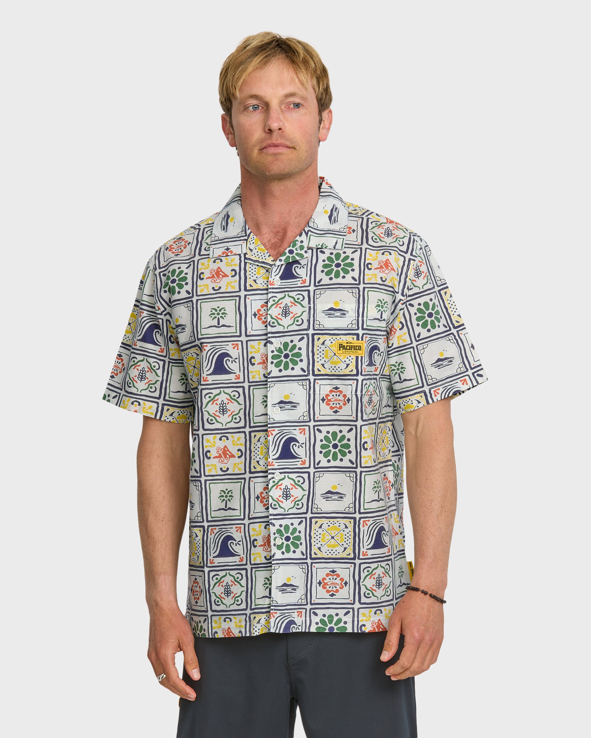 Quiksilver x Pacifico Baja Casual Short Sleeve Shirt - Off White - Image 4