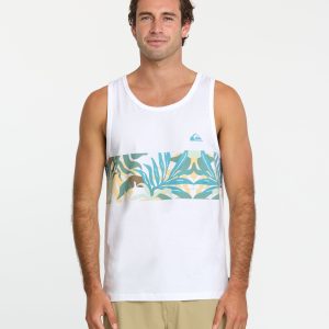 Blueweed Stripe Tank  - White