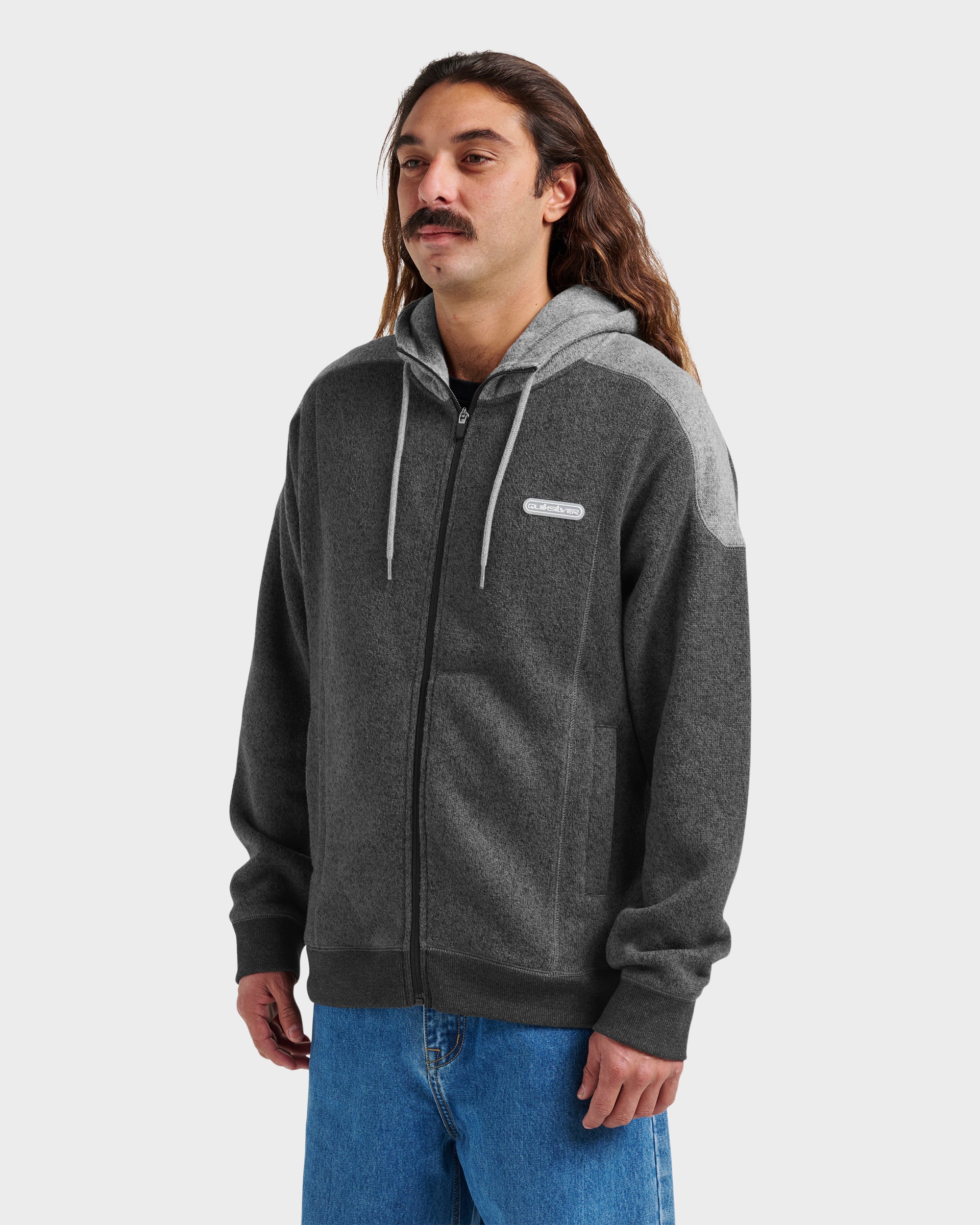 Keller Zip Hoodie - Black Heather - Image 3