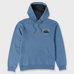 Suede Graphic Pullover Hoodie - Coronet Blue