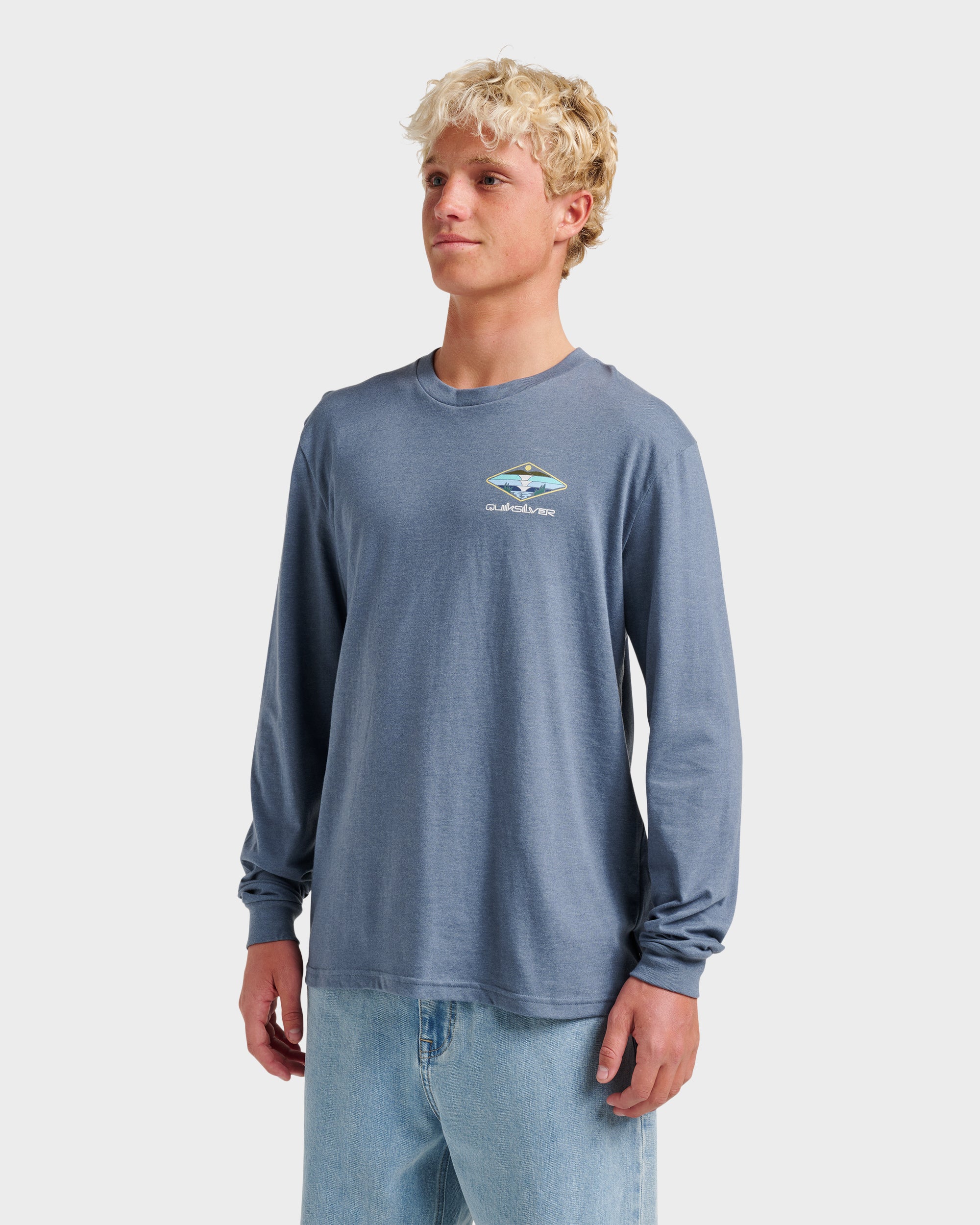 Peak Day Long Sleeve T-shirt - China Blue Heather - Image 3