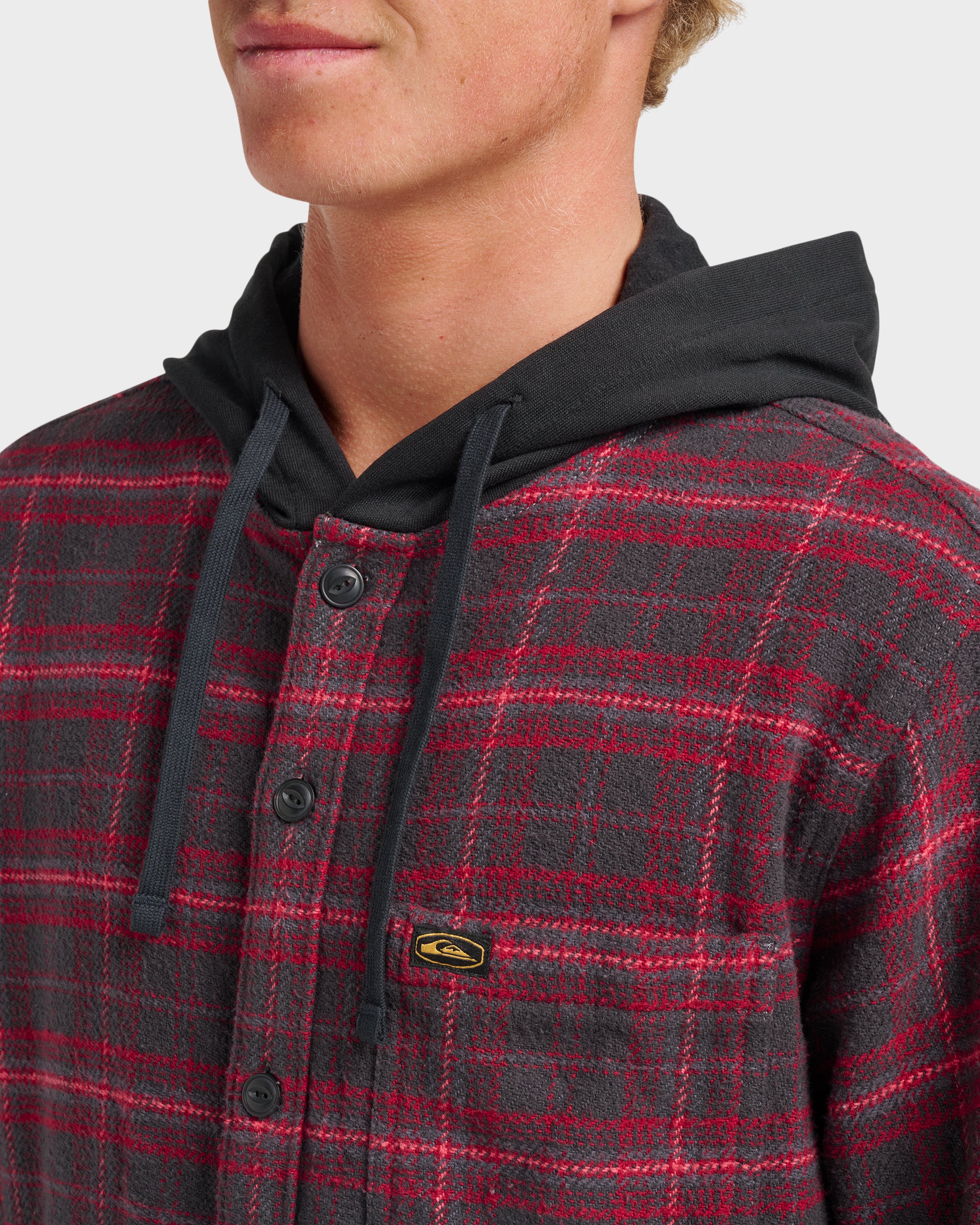 Sandbar Hooded Flannel Shirt - Black - Image 4