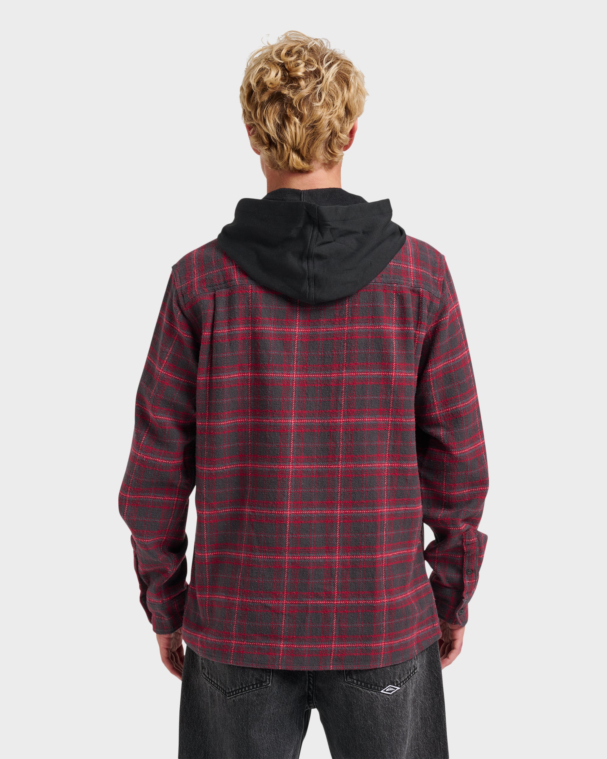 Sandbar Hooded Flannel Shirt - Black - Image 2