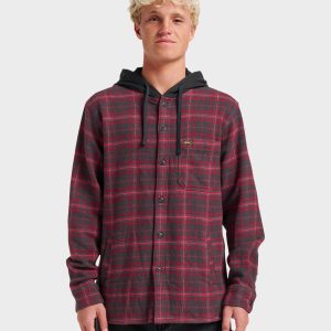 Sandbar Hooded Flannel Shirt - Black