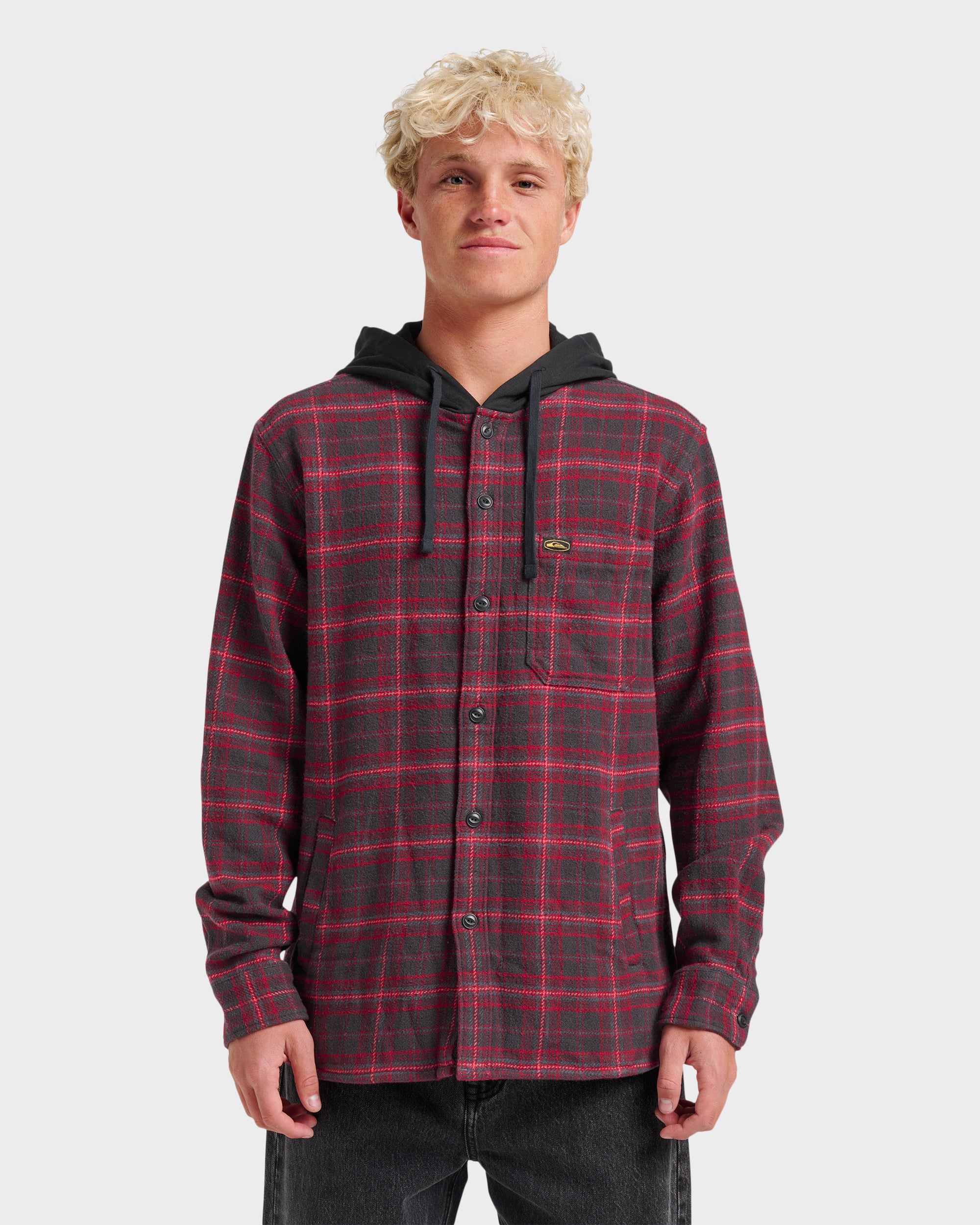 Sandbar Hooded Flannel Shirt - Black