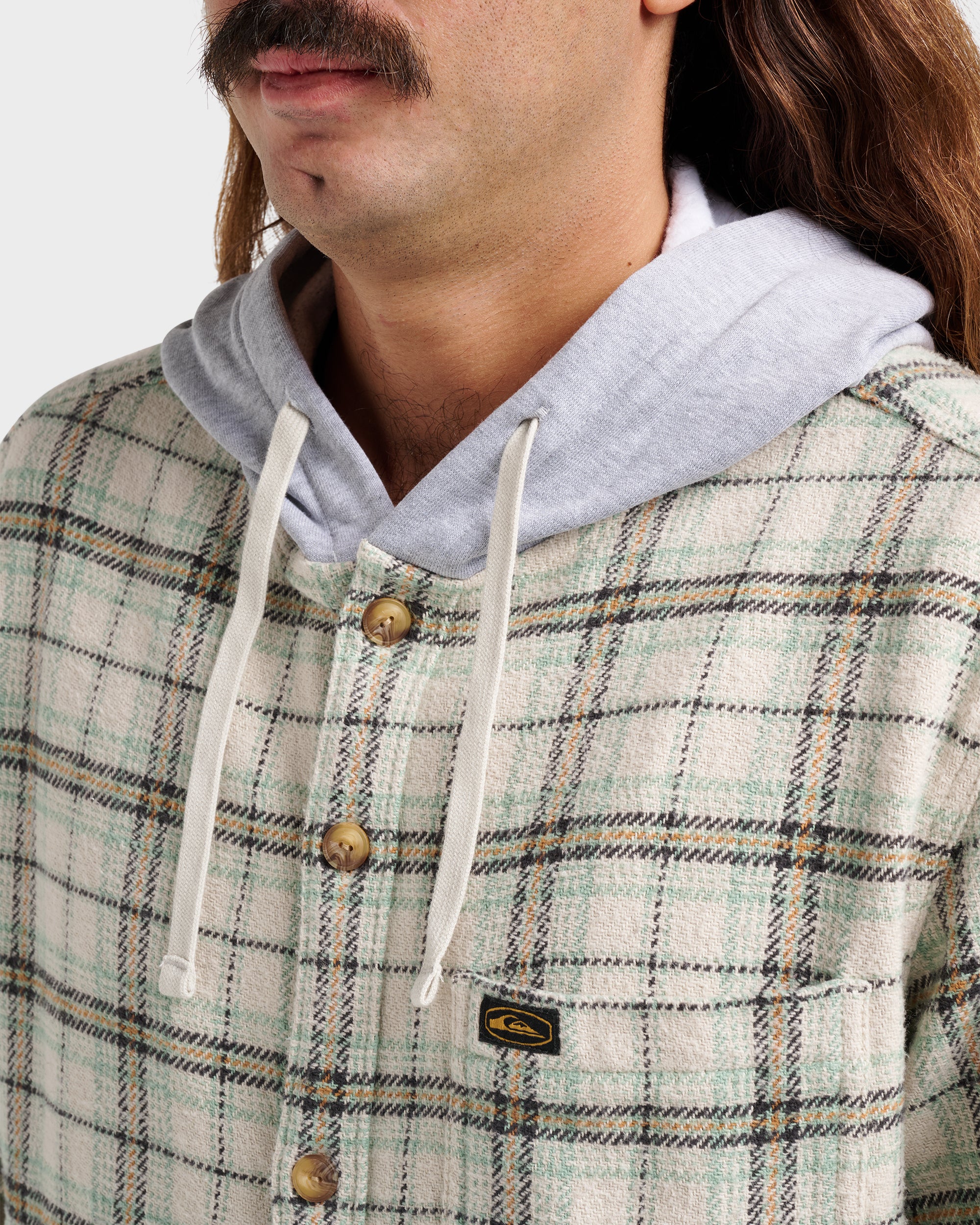 Sandbar Hooded Flannel Shirt - Silver Birch - Image 4