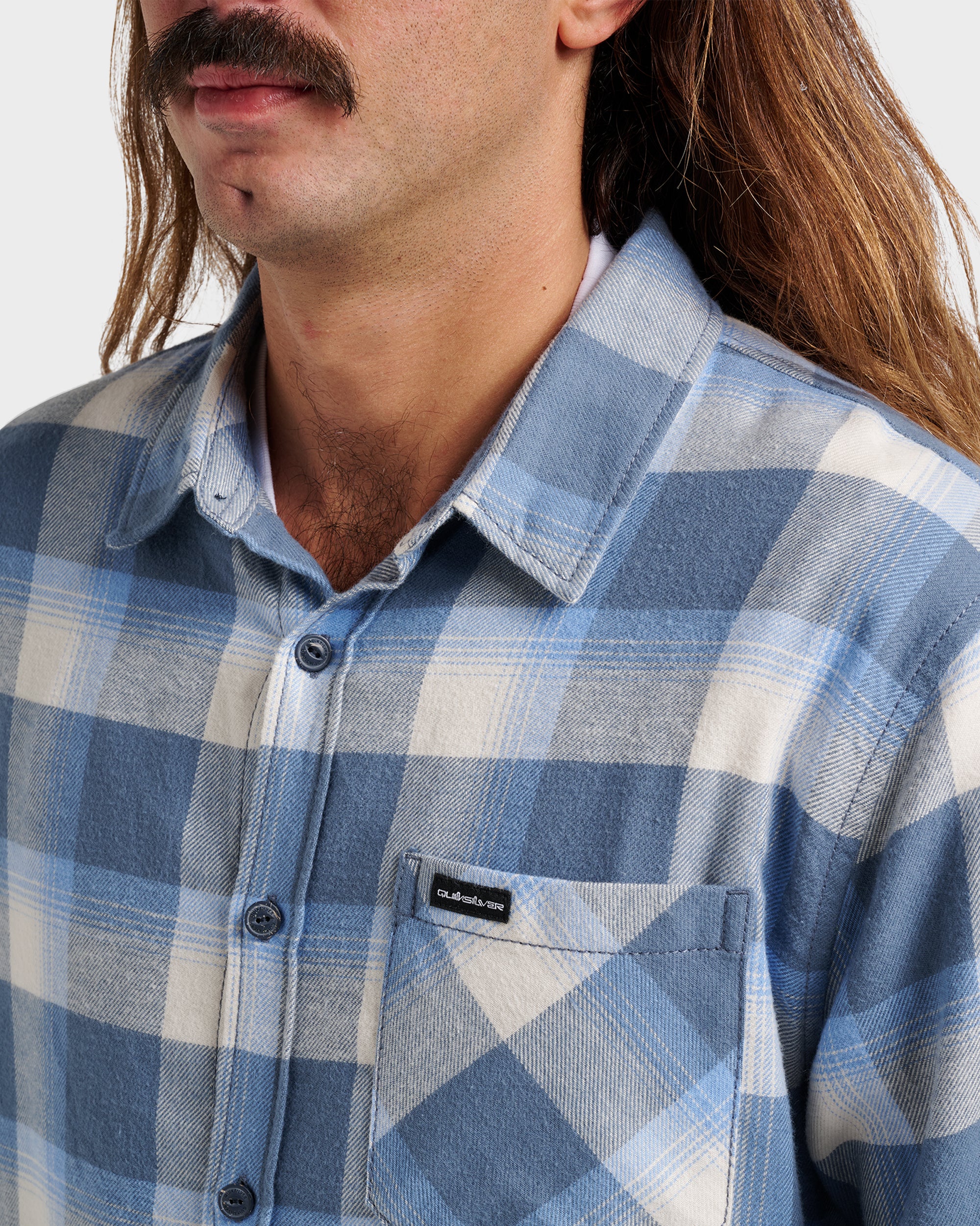 Penmar Check Flannel Shirt - China Blue - Image 4