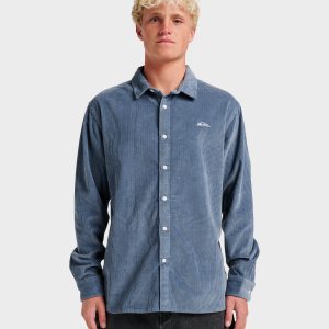 Cord Long Sleeve Shirt - China Blue