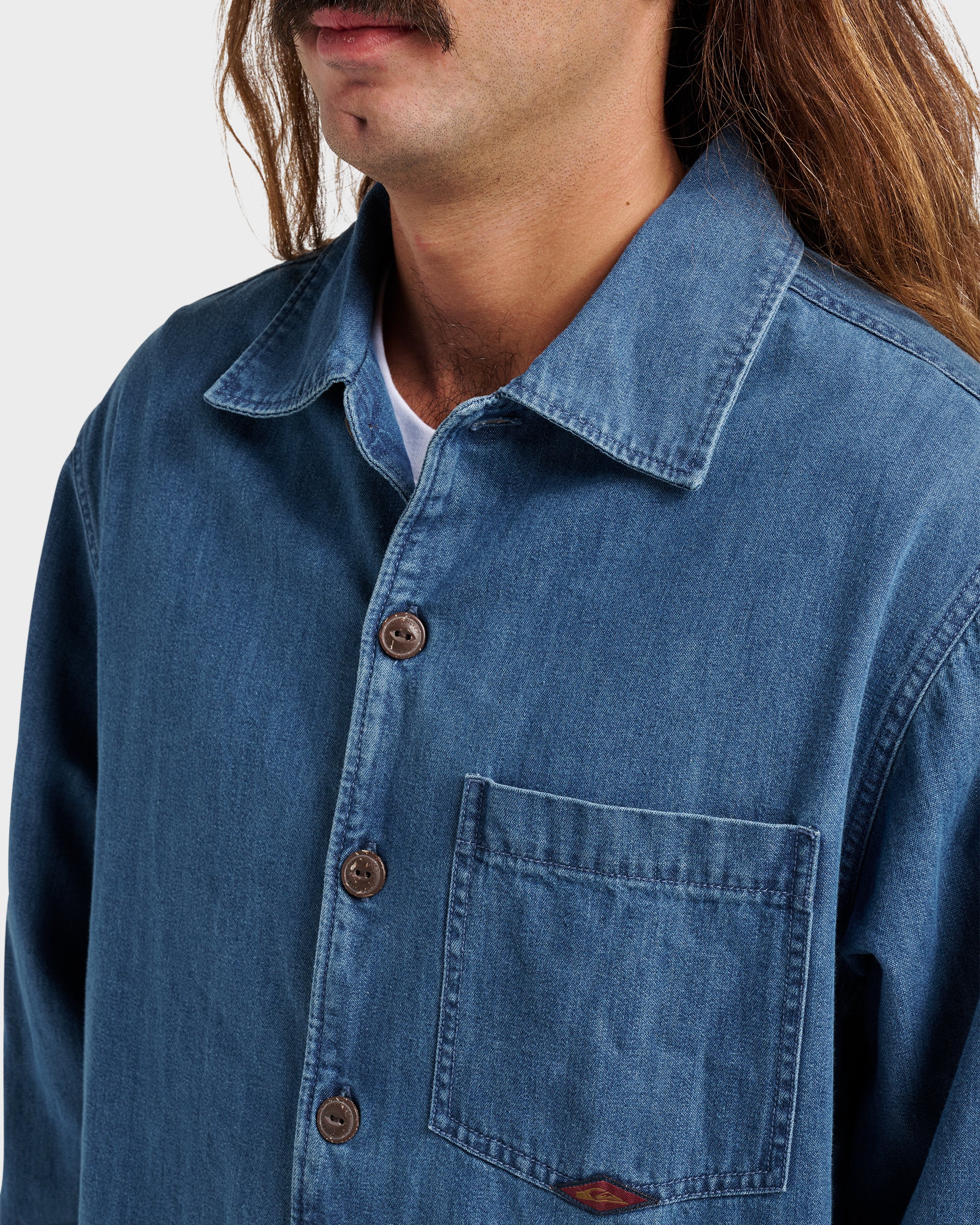 Denim Over Shirt - Light Indigo - Image 4