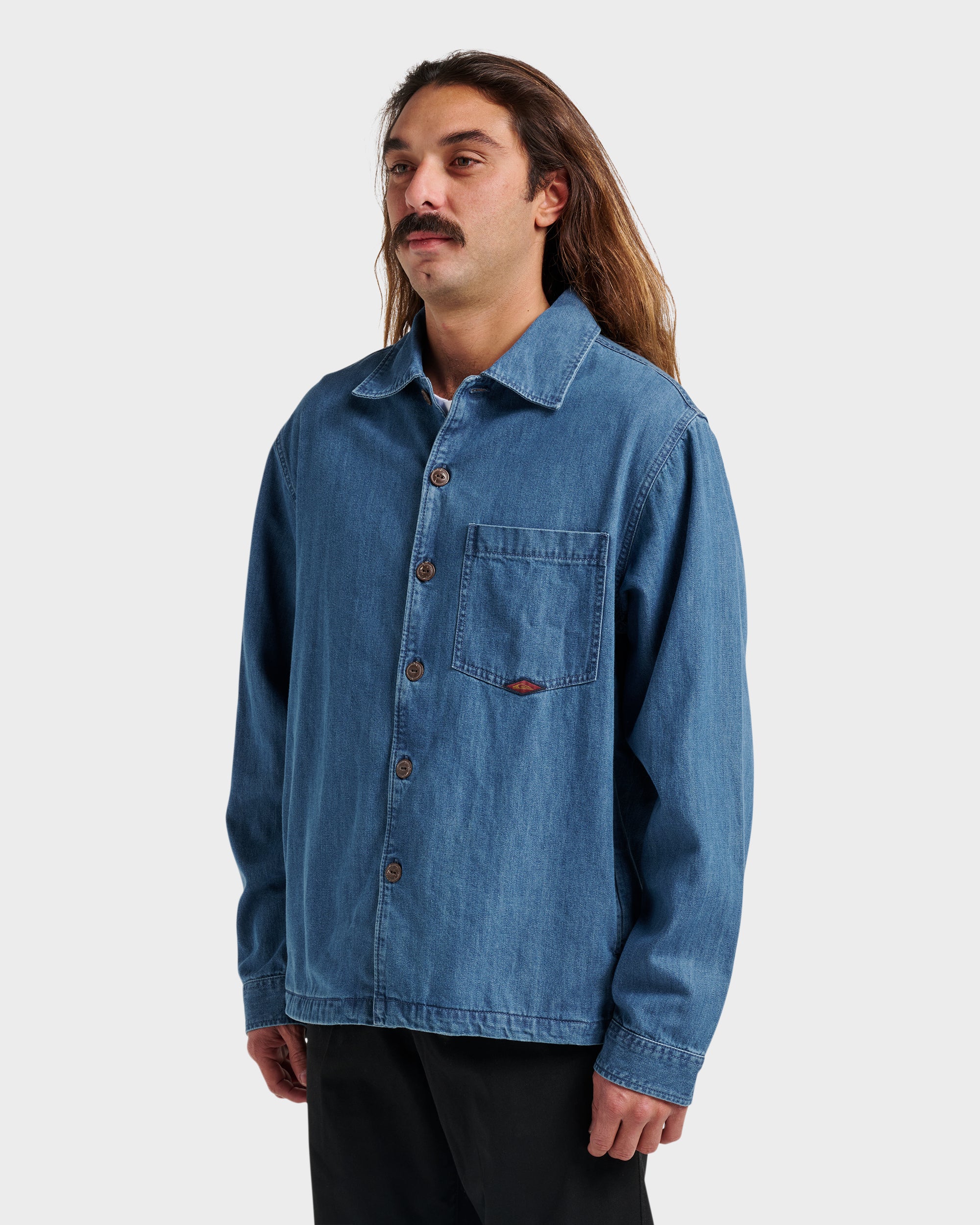 Denim Over Shirt - Light Indigo - Image 3