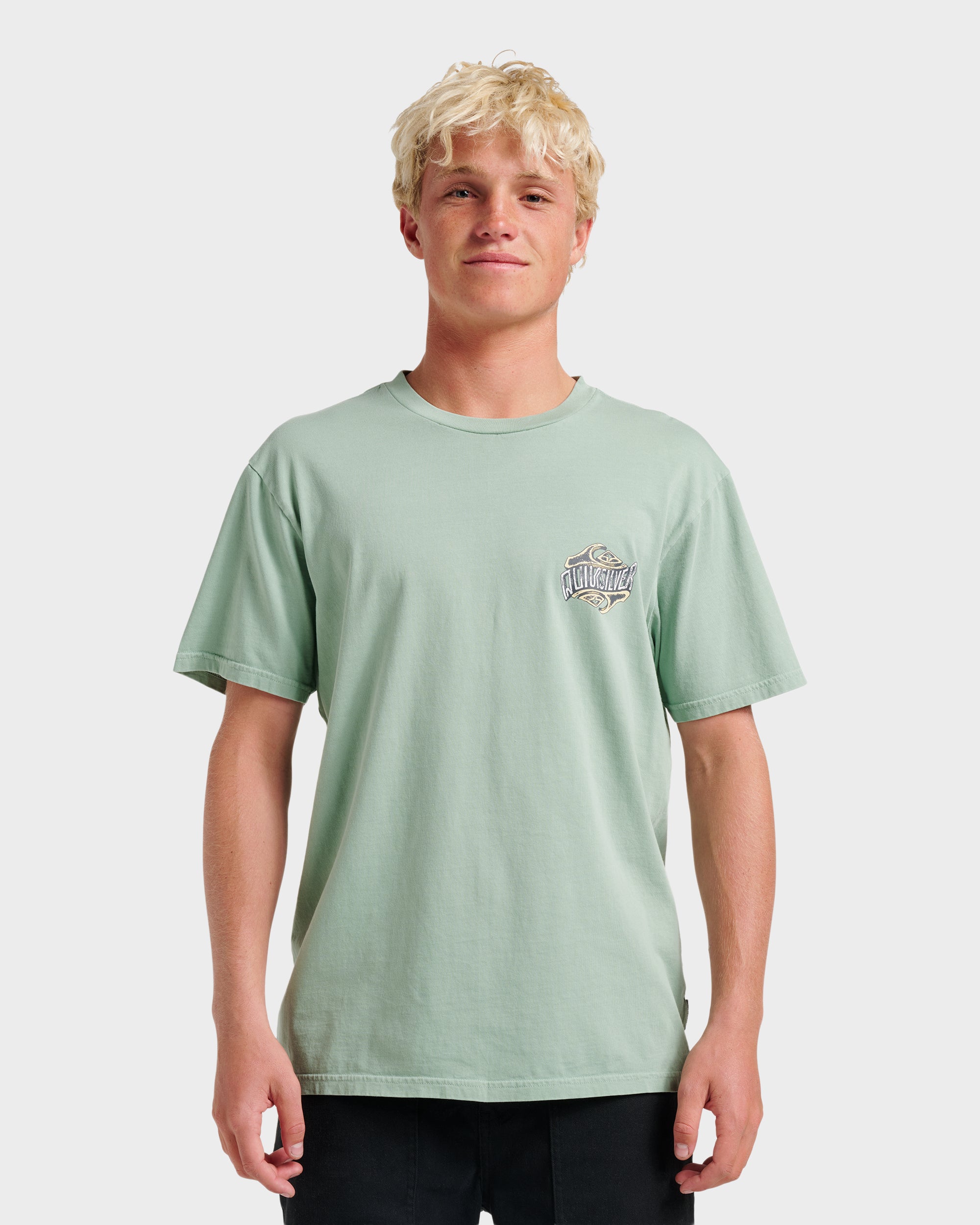 Three Deeppigment Dye T-Shirt - Granite Green
