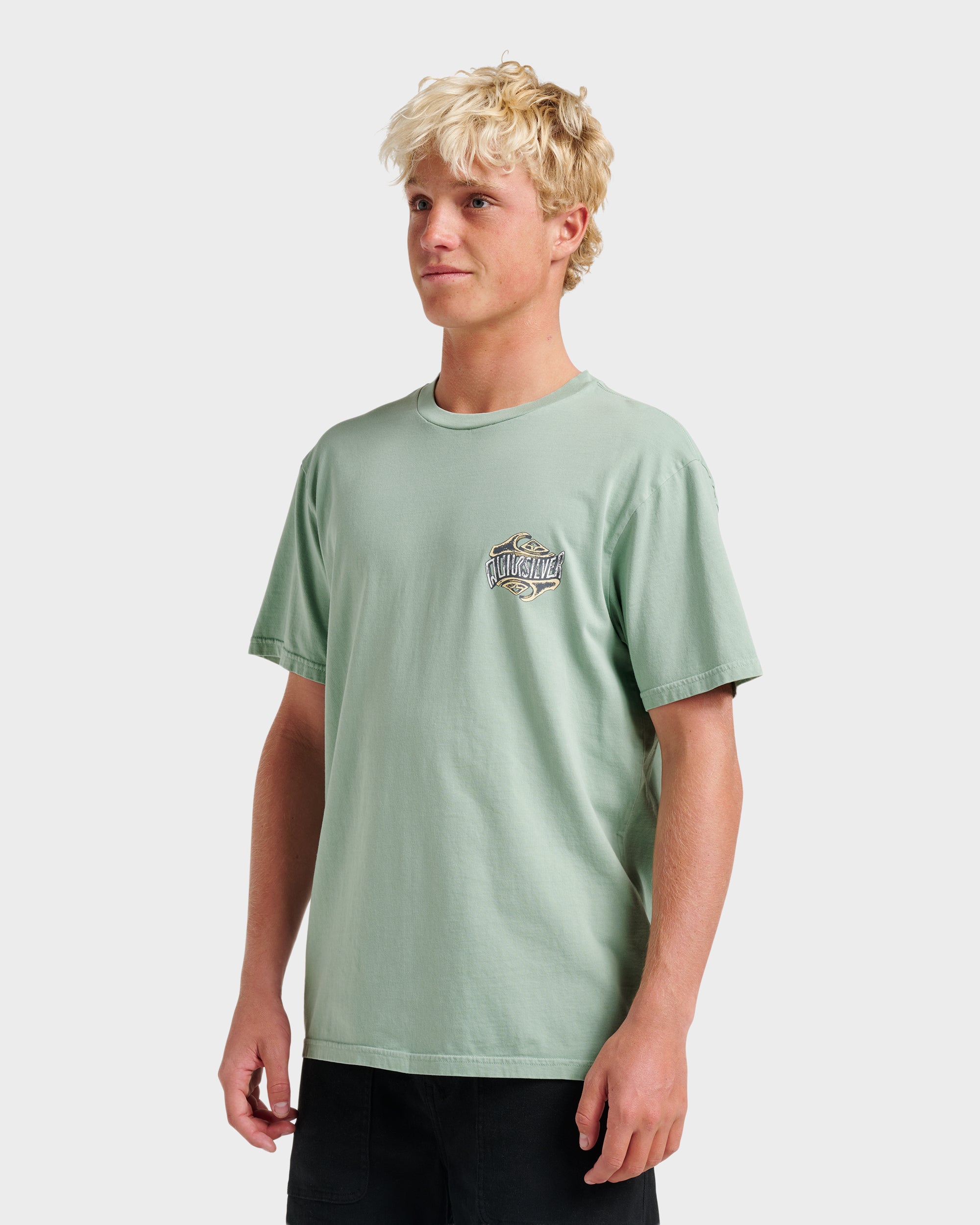 Three Deeppigment Dye T-Shirt - Granite Green - Image 3